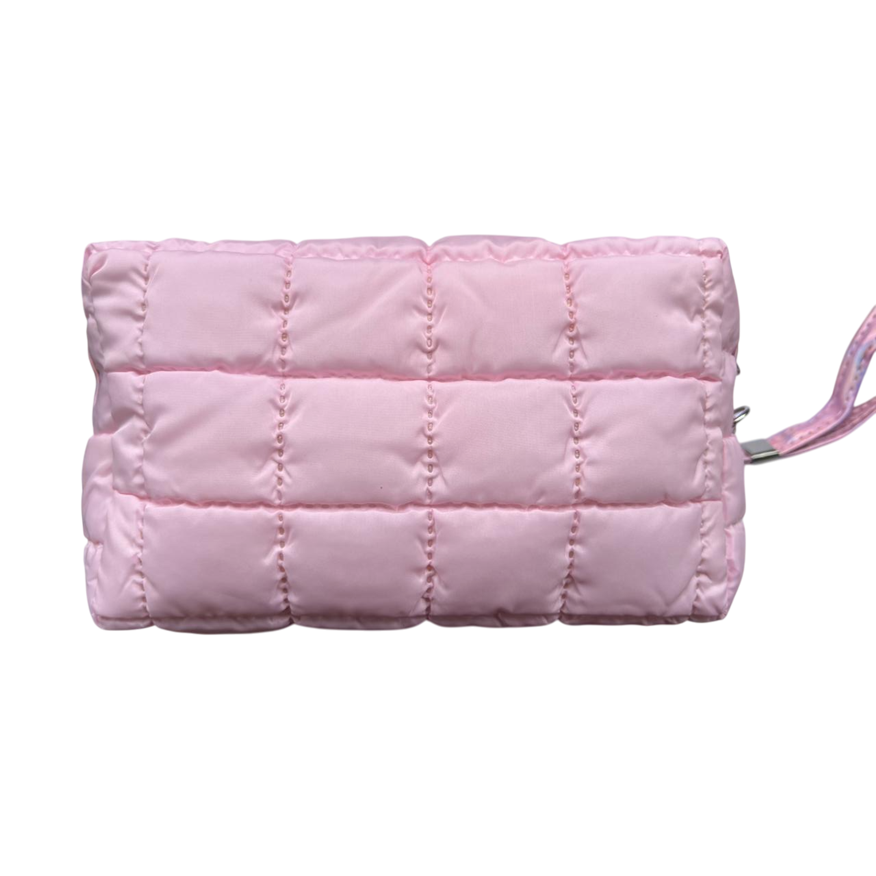 Cosmetiquera Fashion Puffer Amplia y Correa Brillante 8