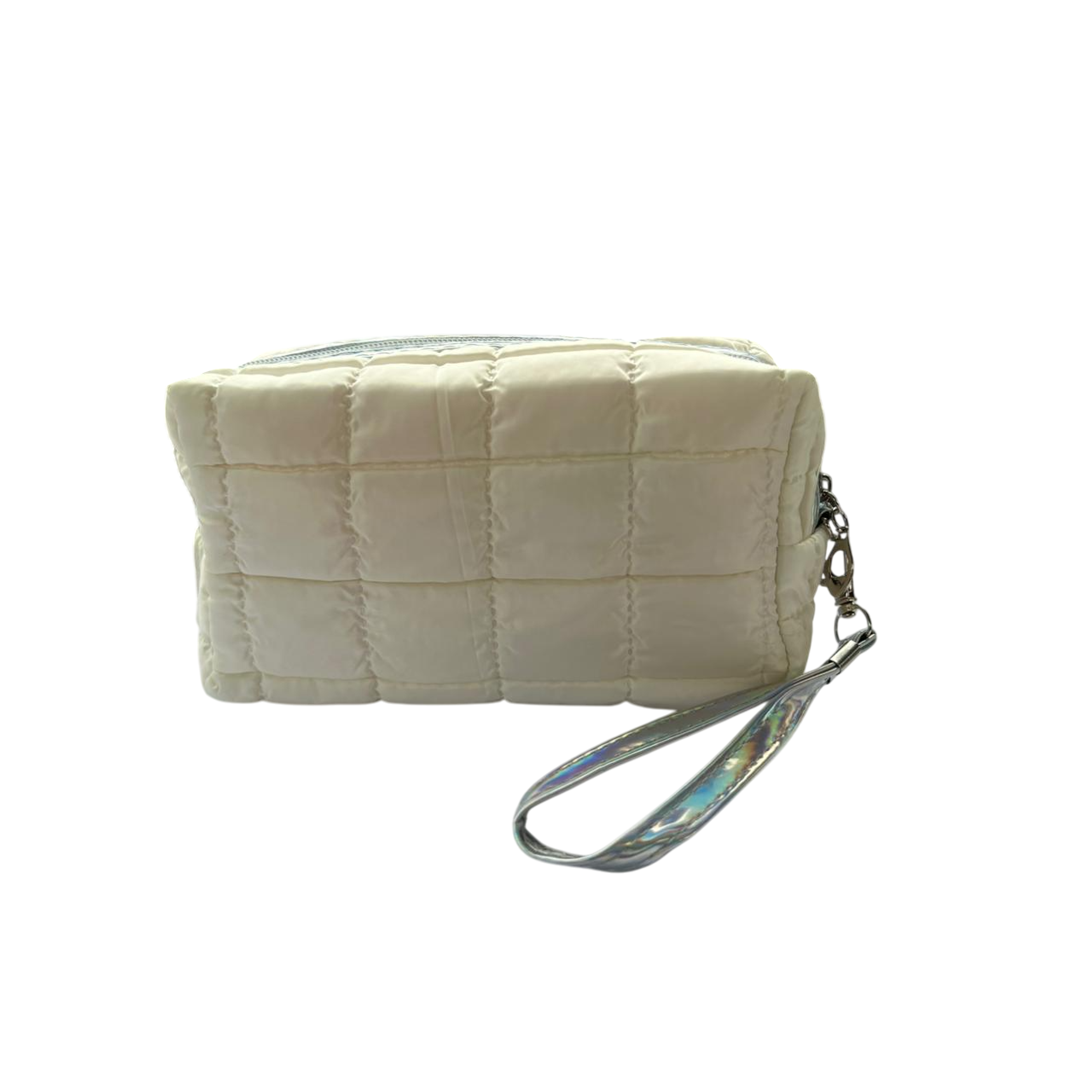 Cosmetiquera Fashion Puffer Amplia y Correa Brillante 23