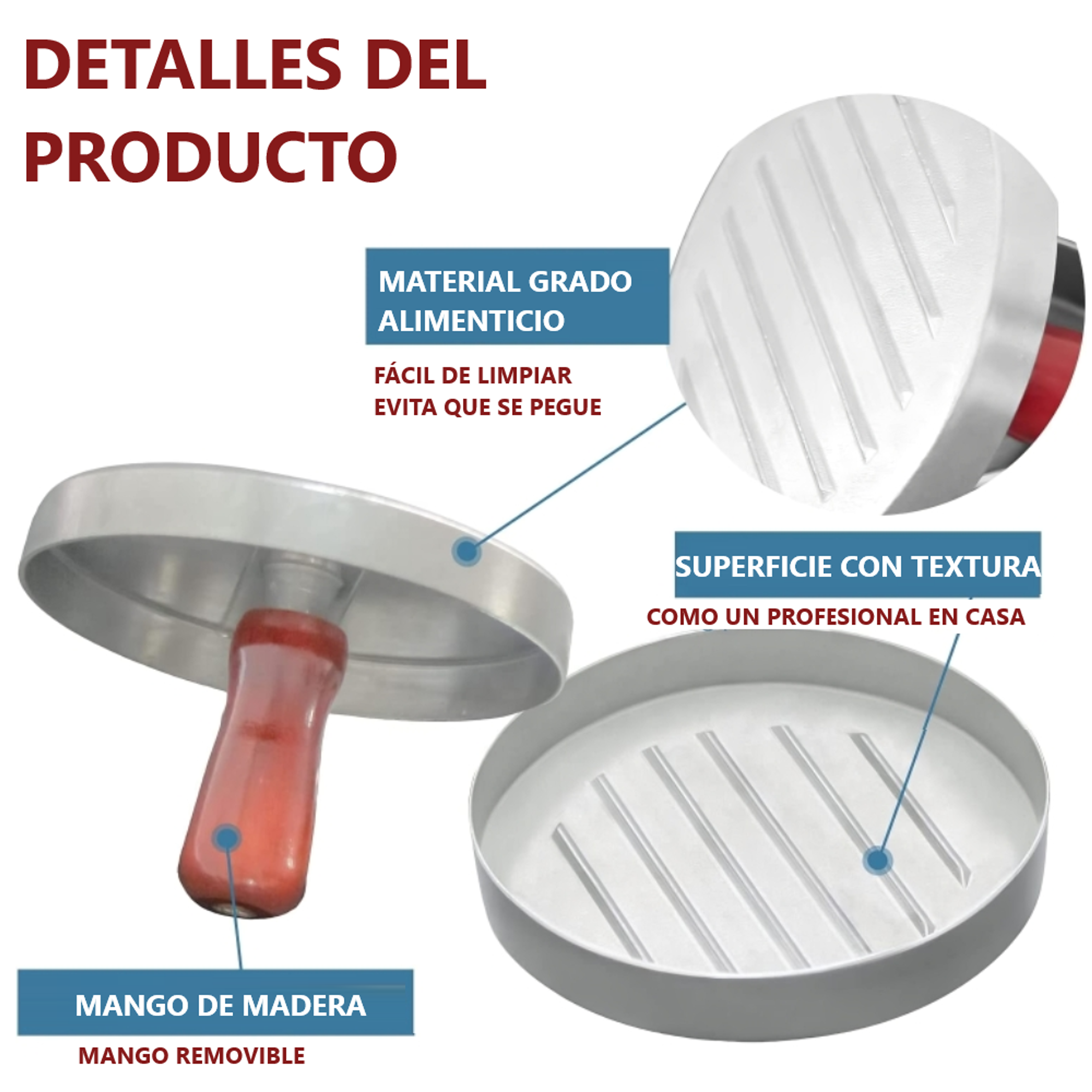 Molde Prensador para Hamburguesas Caseras Mini y Rellenas 5