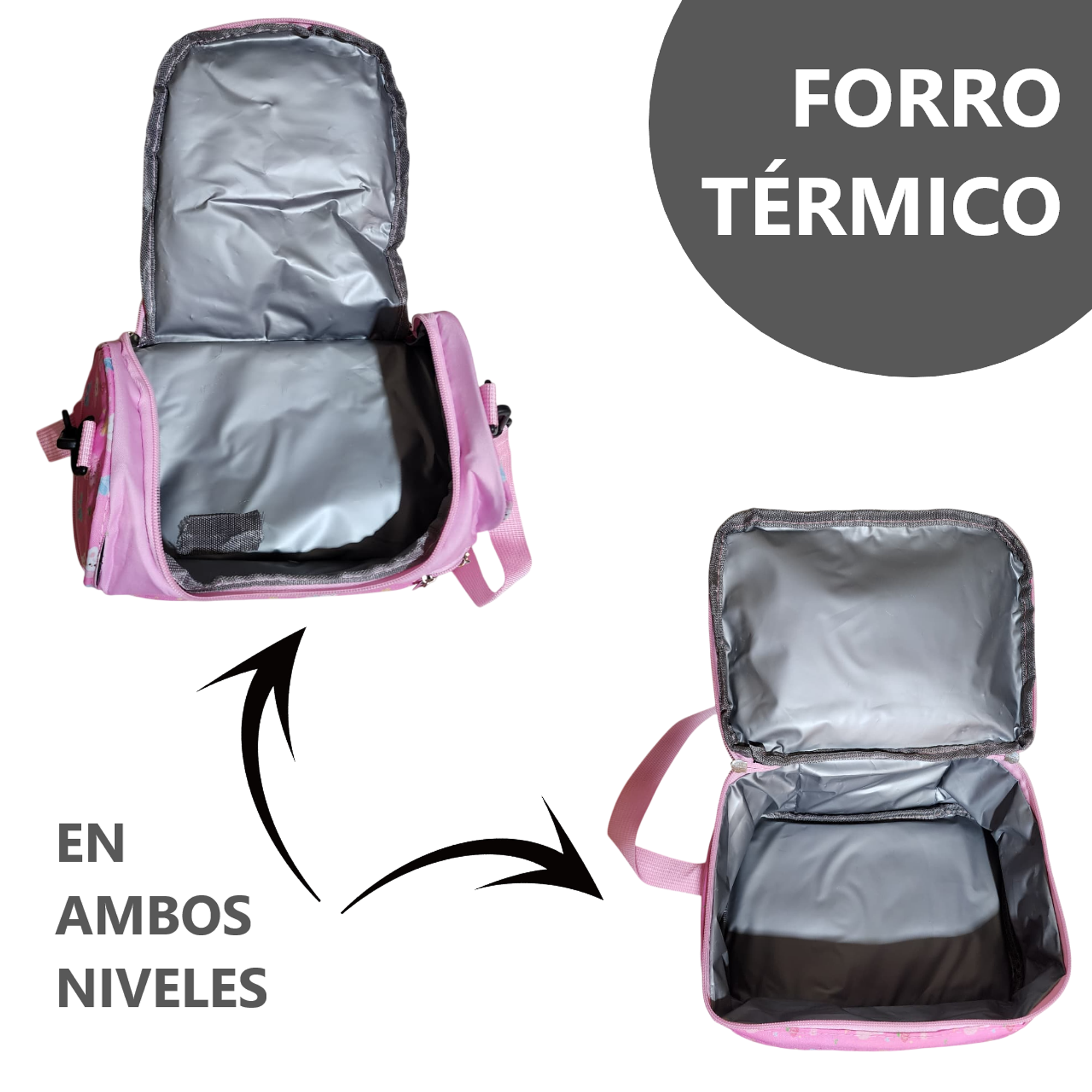 Lonchera térmica infantil con doble compartimento - Diseño Kawaii 5