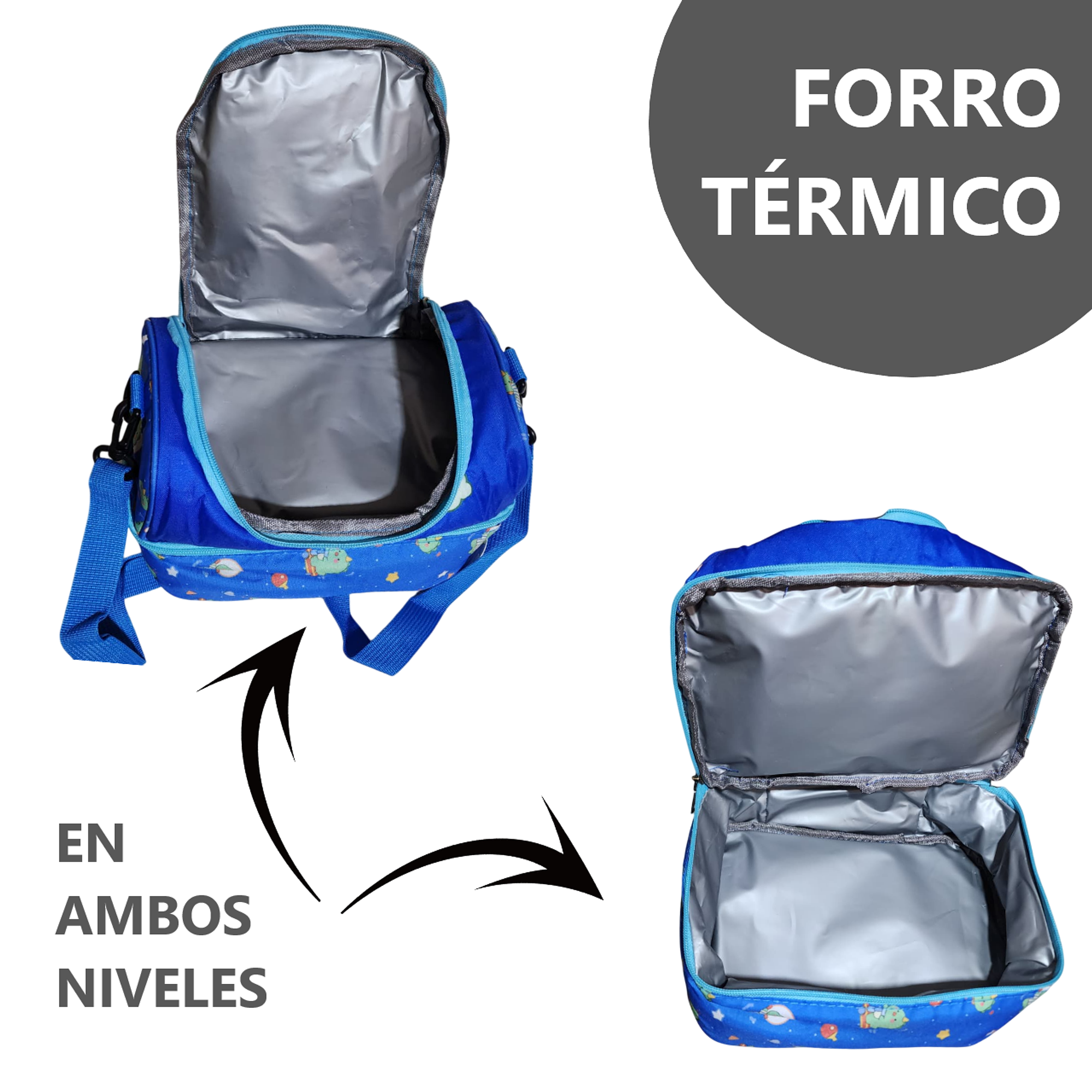 Lonchera térmica infantil con doble compartimento - Diseño Kawaii 16