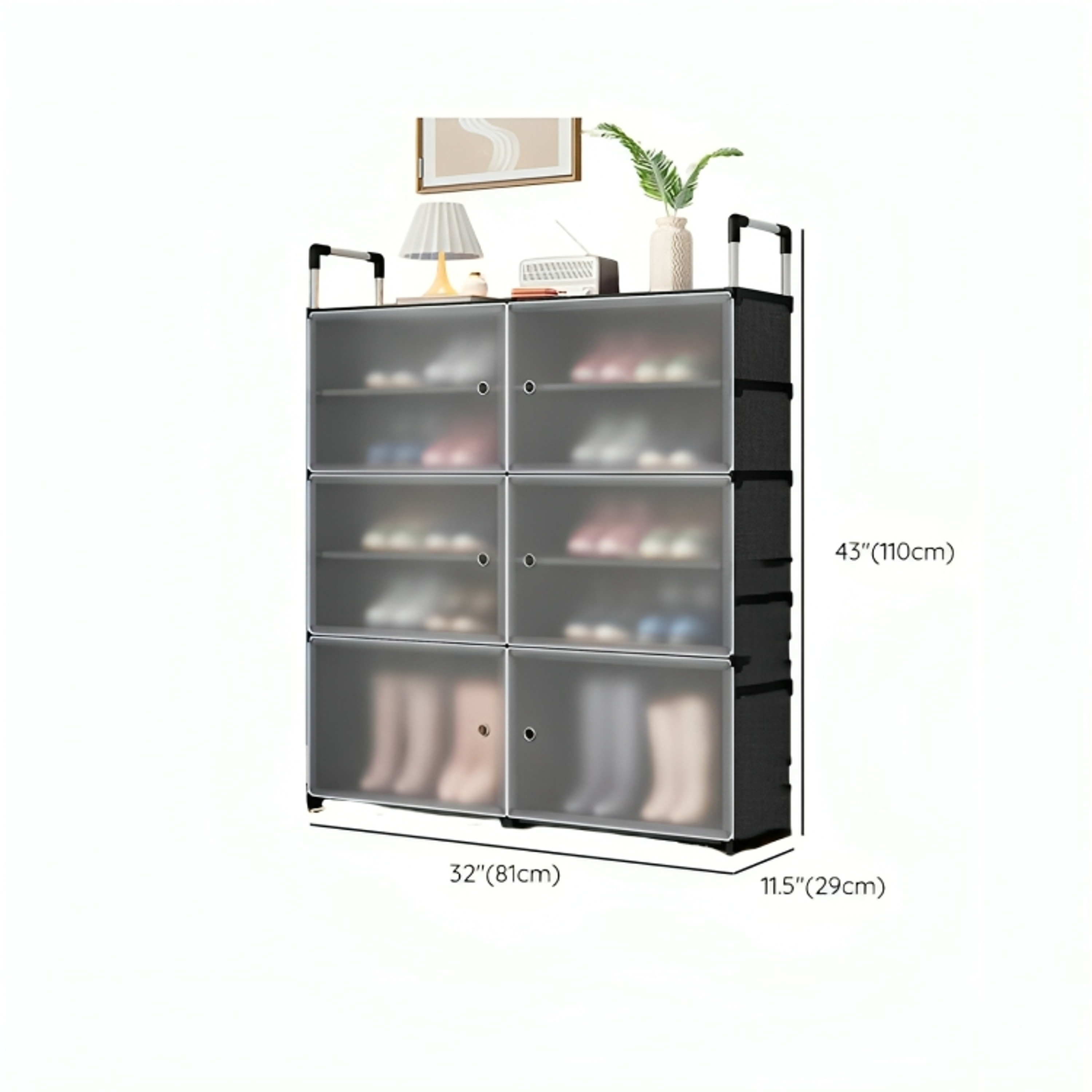 Zapatera organizador 3 niveles 6 puertas 2