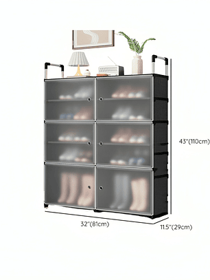 Zapatera organizador 3 niveles 6 puertas
