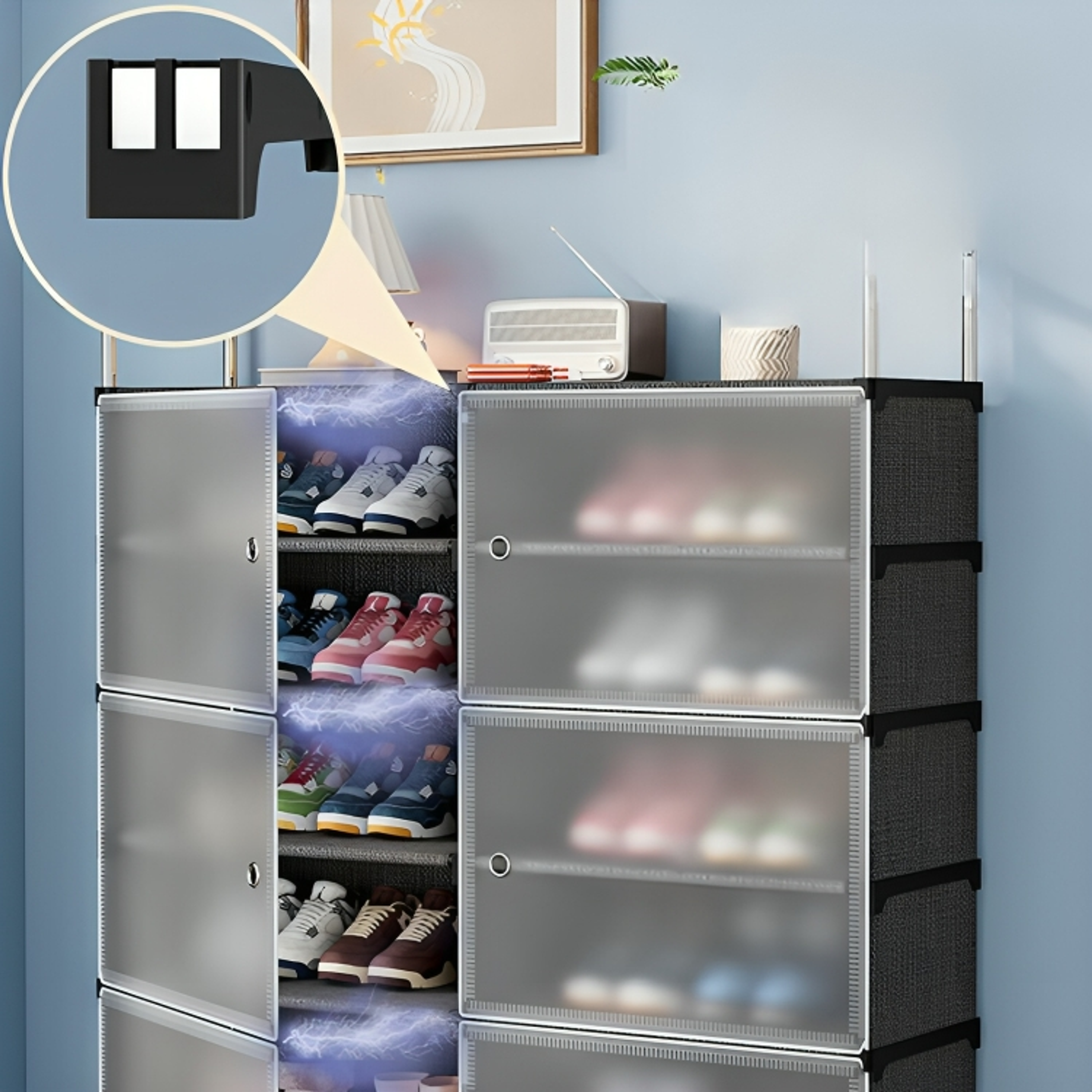 Zapatera organizador 3 niveles 6 puertas 4