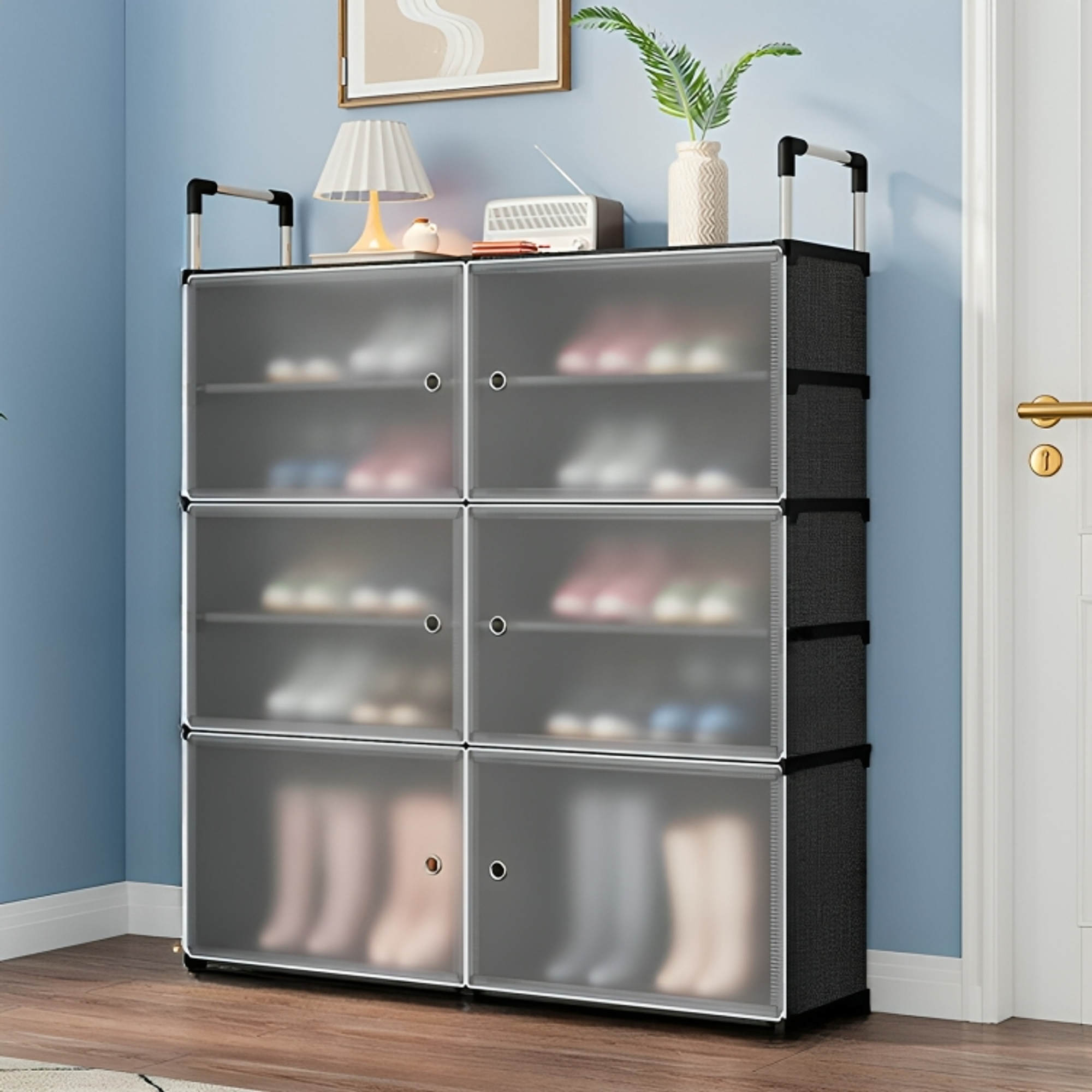 Zapatera organizador 3 niveles 6 puertas 1