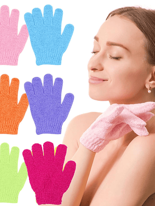 Pack x6 Guantes de Ducha Exfoliante - Colores variado