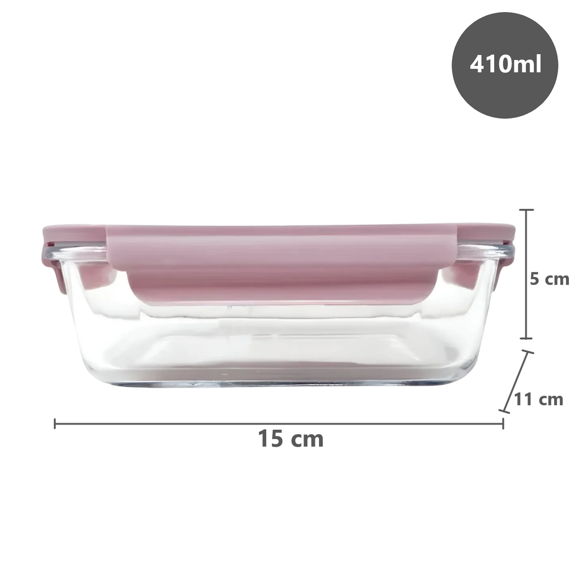 Pack x2 Táperes de vidrio 410ml 6