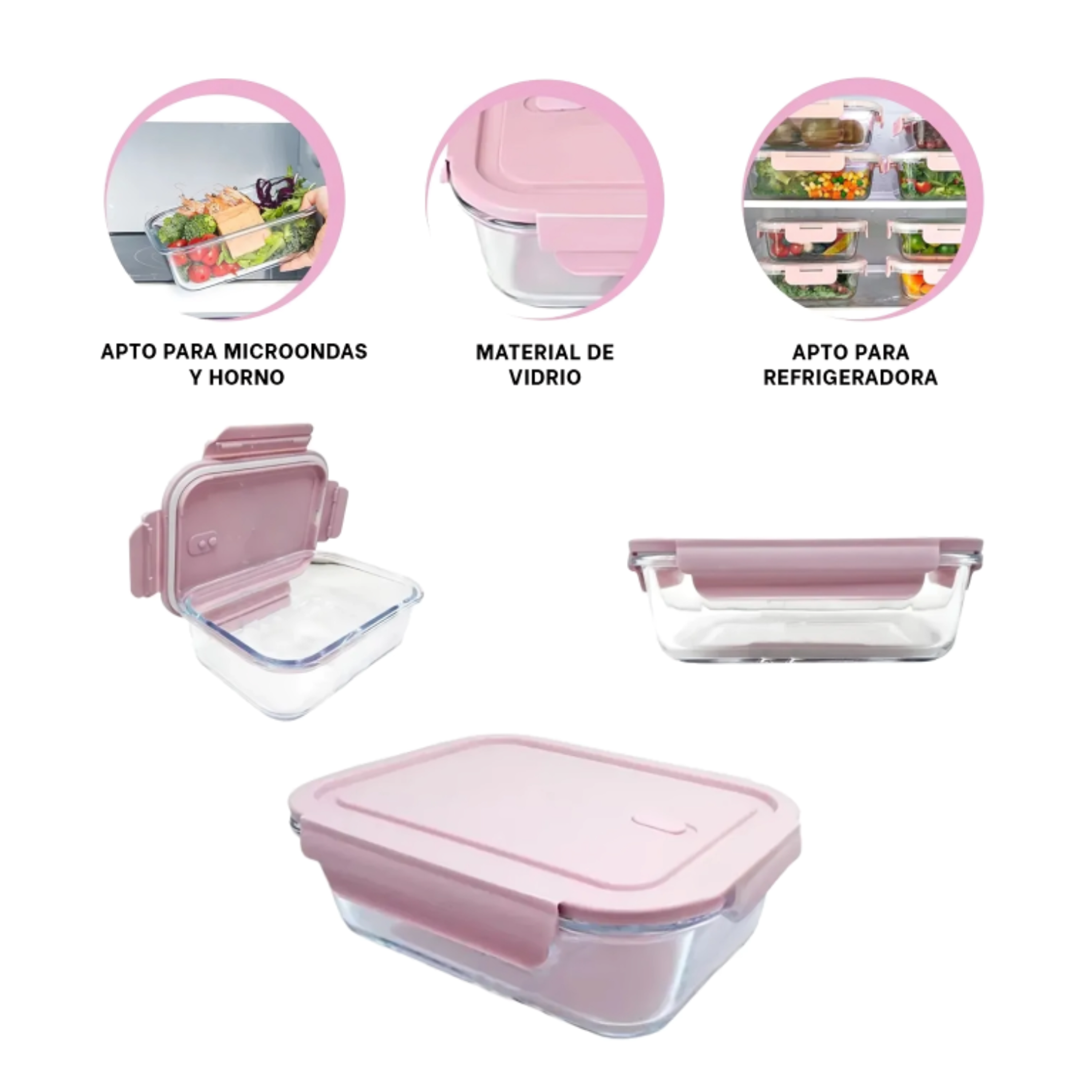 Pack x2 Táperes de vidrio 410ml 8