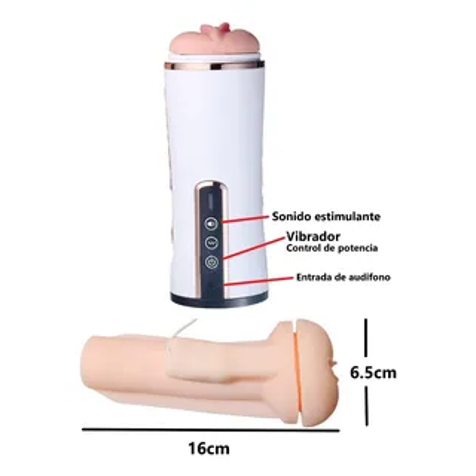 Masturbador Masculino Con Vibrador Y Sonido 7