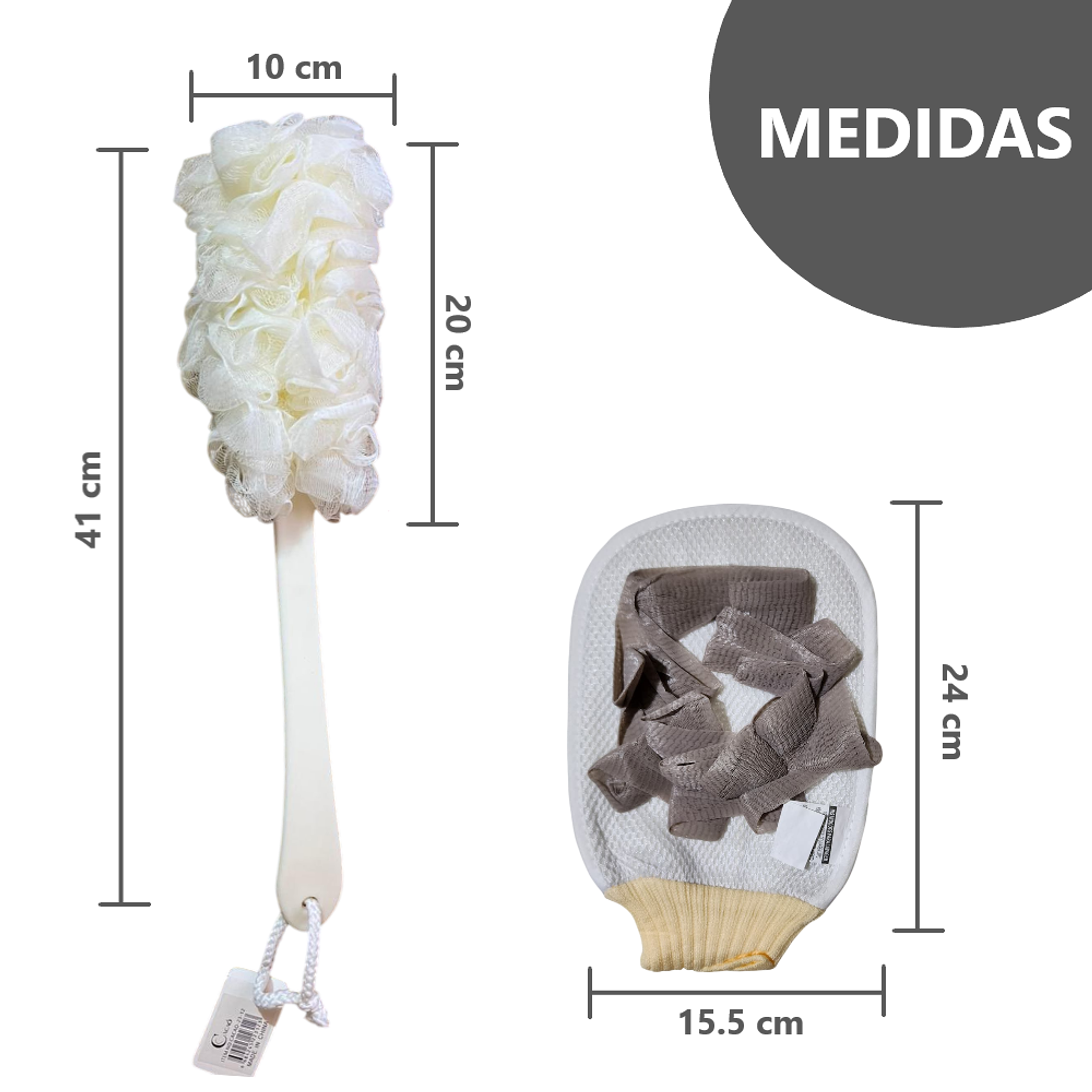 Esponja para baño y guante 20