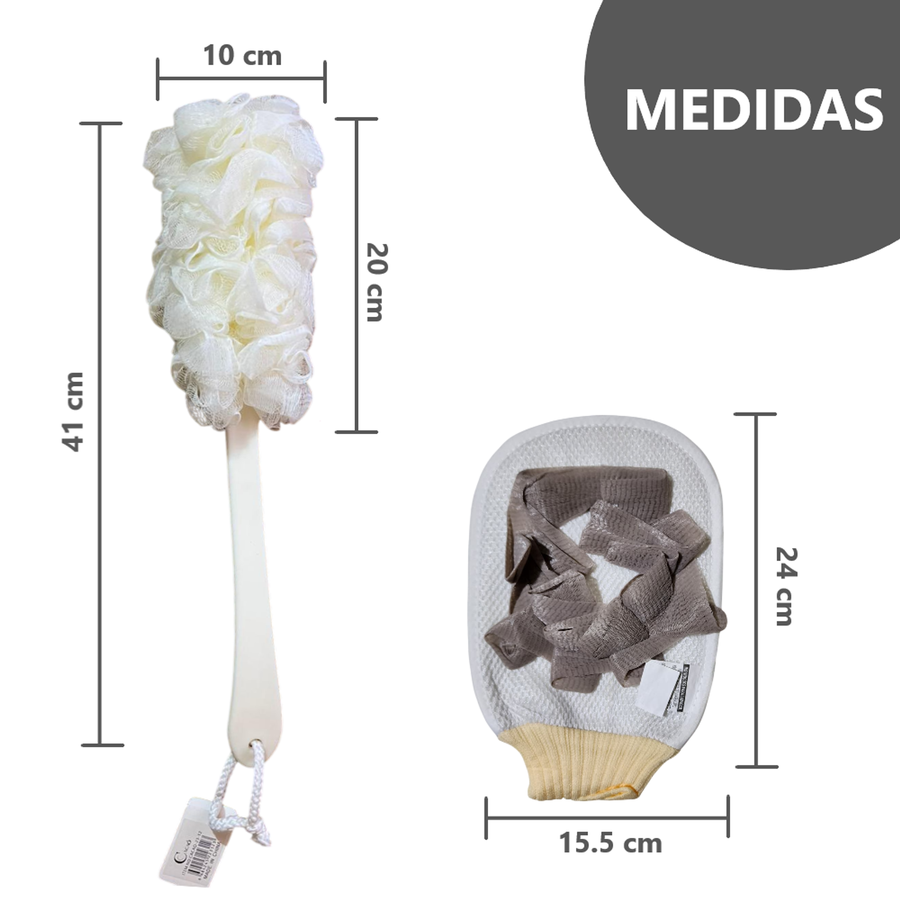 Esponja para baño y guante 20