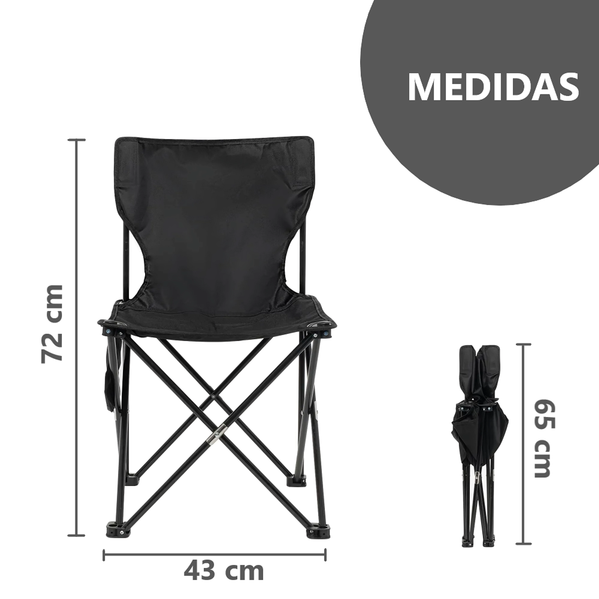 Silla de Camping Compacta Plegable con bolsa 3