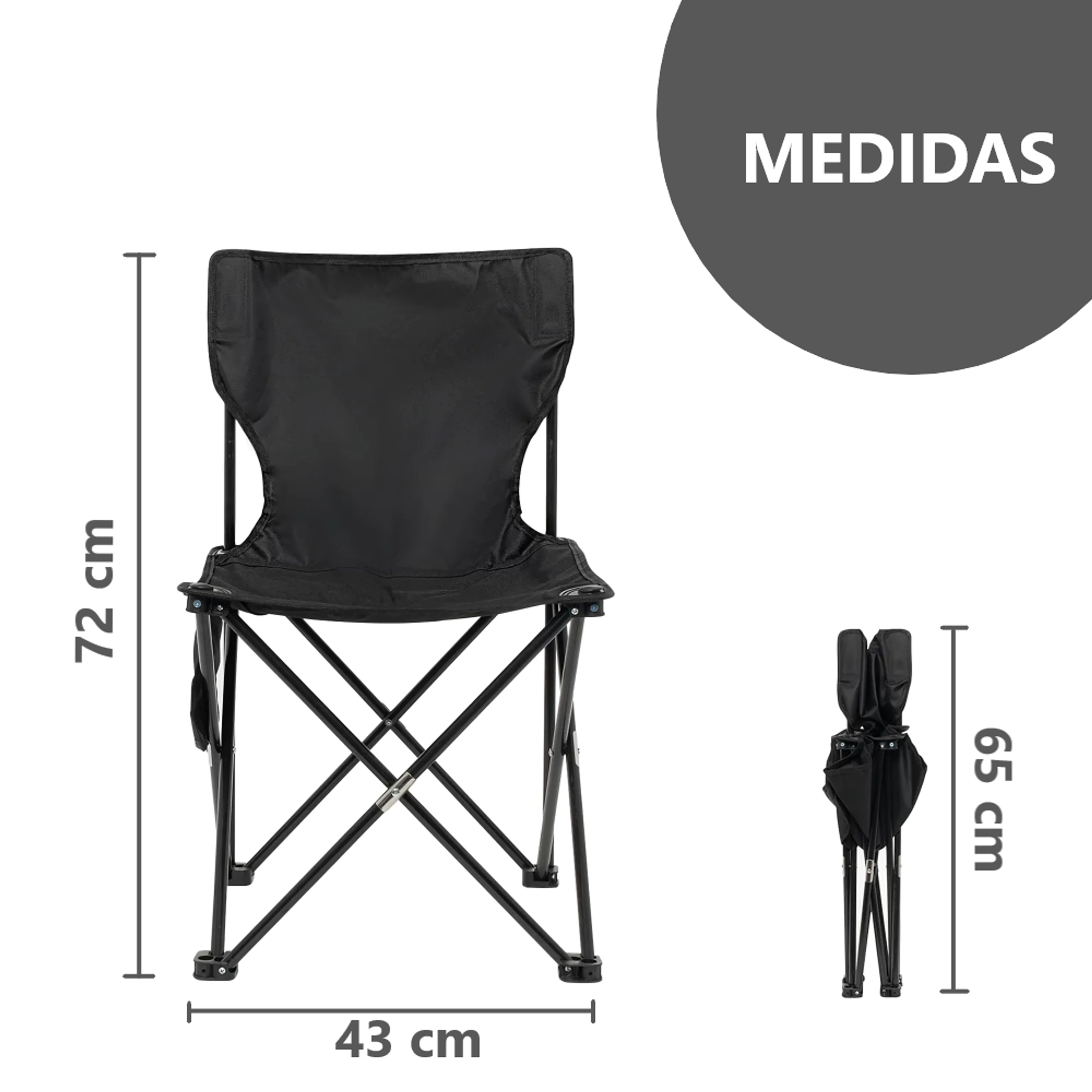 Silla de Camping Compacta Plegable con bolsa 3