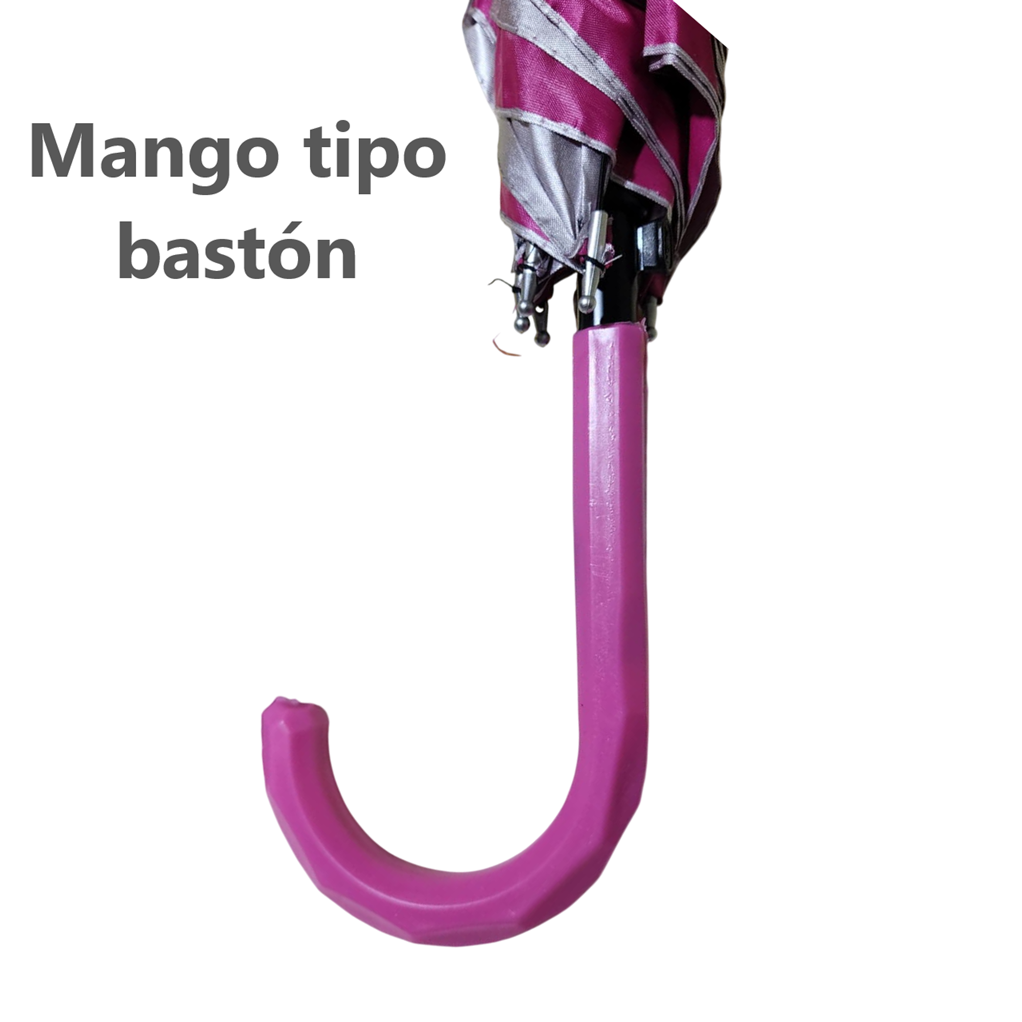 Sombrilla de mano grande con mango tipo bastón  7
