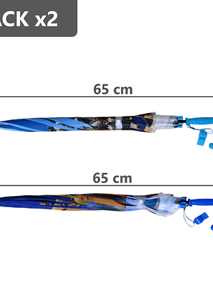 Pack x2 Sombrillas Paraguas para niños 