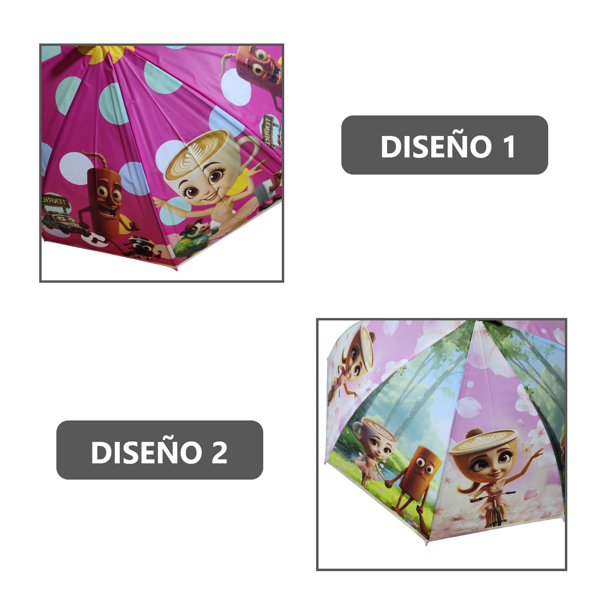 Pack x2 Sombrillas Paraguas para niños  12