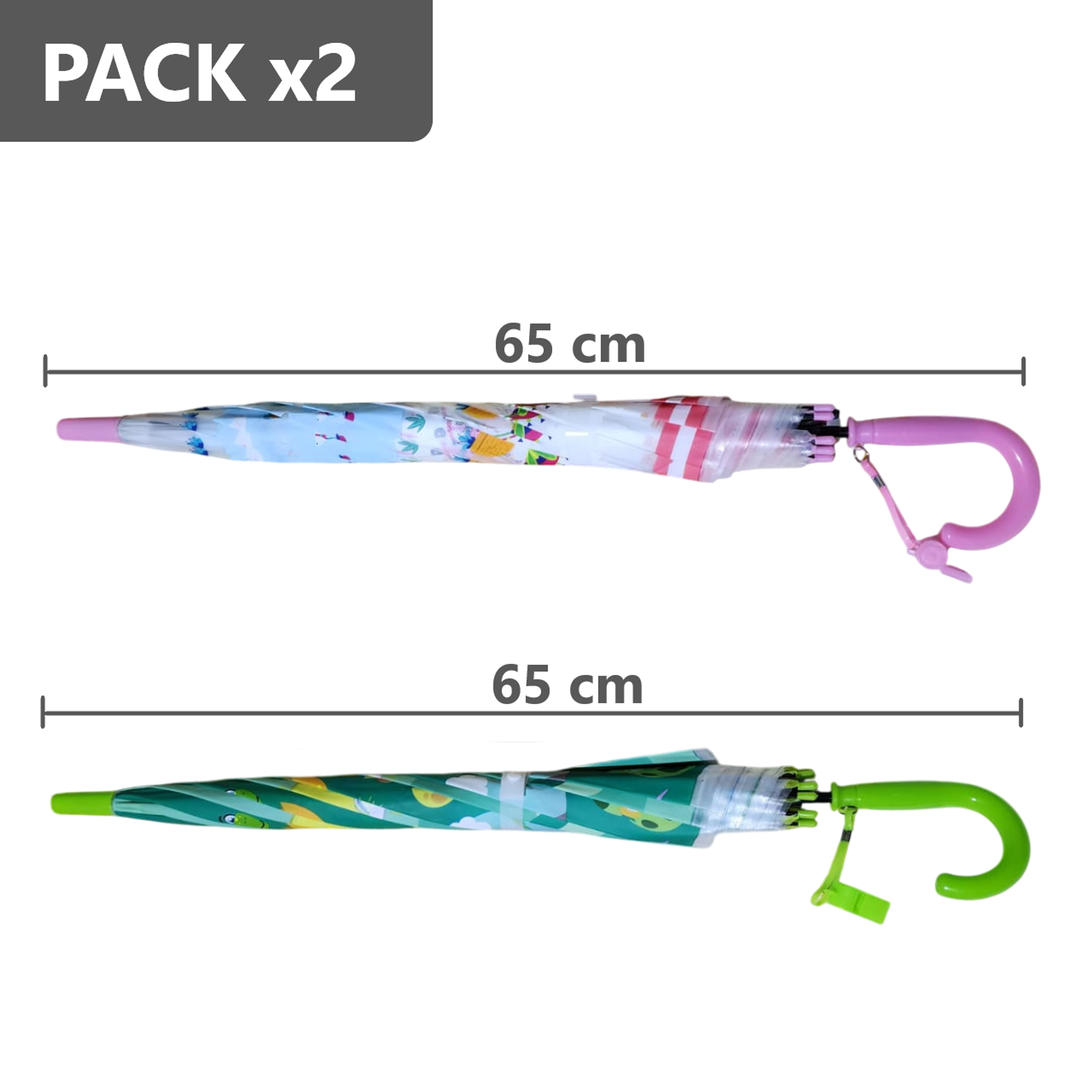 Pack x2 Sombrillas Paraguas para niños  17