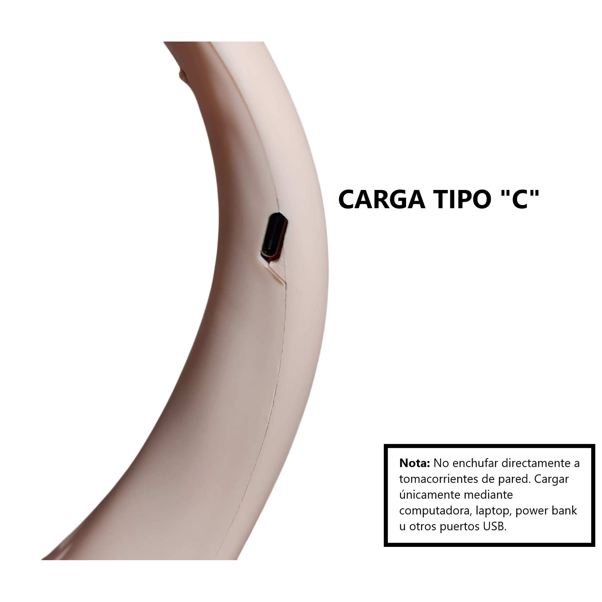 Ventilador de Cuello Portátil USB- Recargable, 3 Velocidades 3