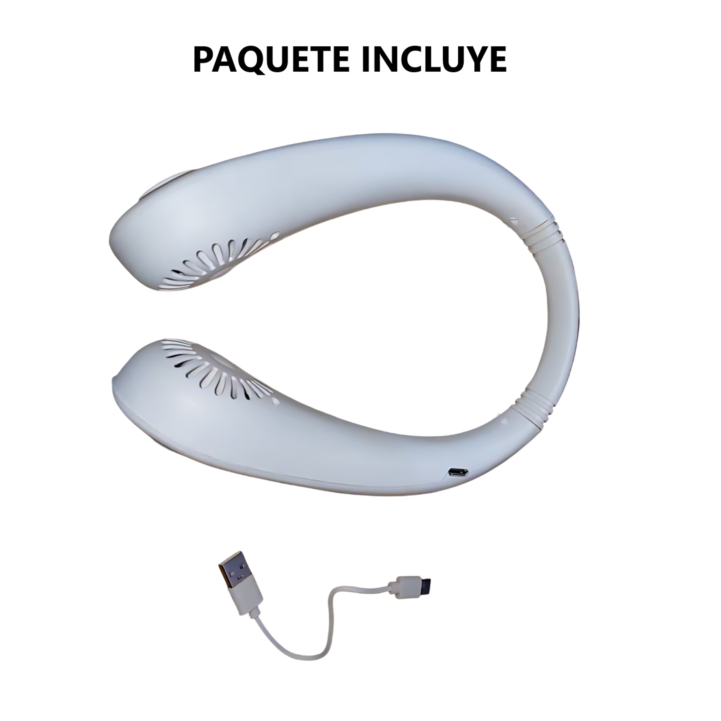 Ventilador de Cuello Portátil USB- Recargable, 3 Velocidades 12