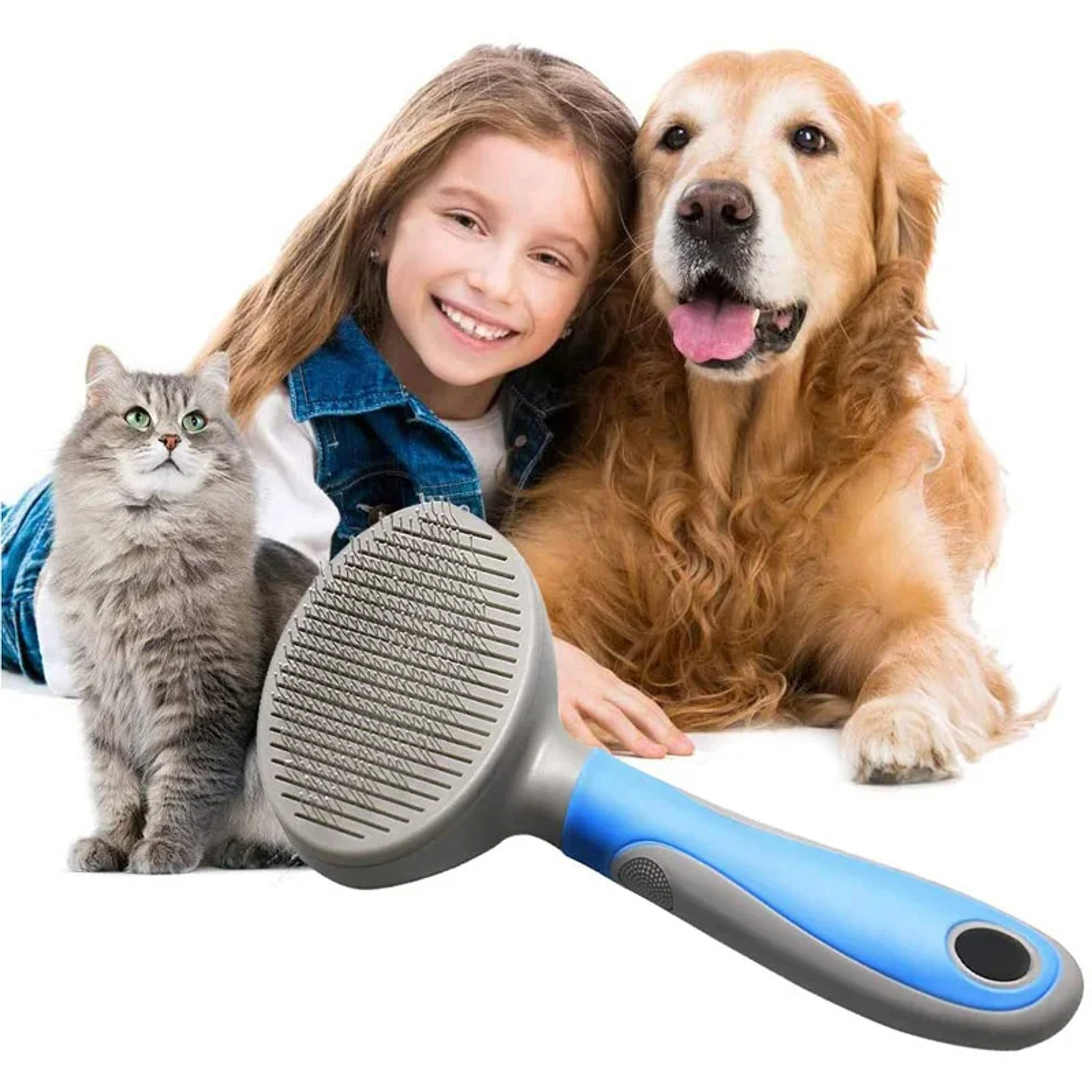 Cepillo para Perros y Gatos con Removedor de Pelo 1