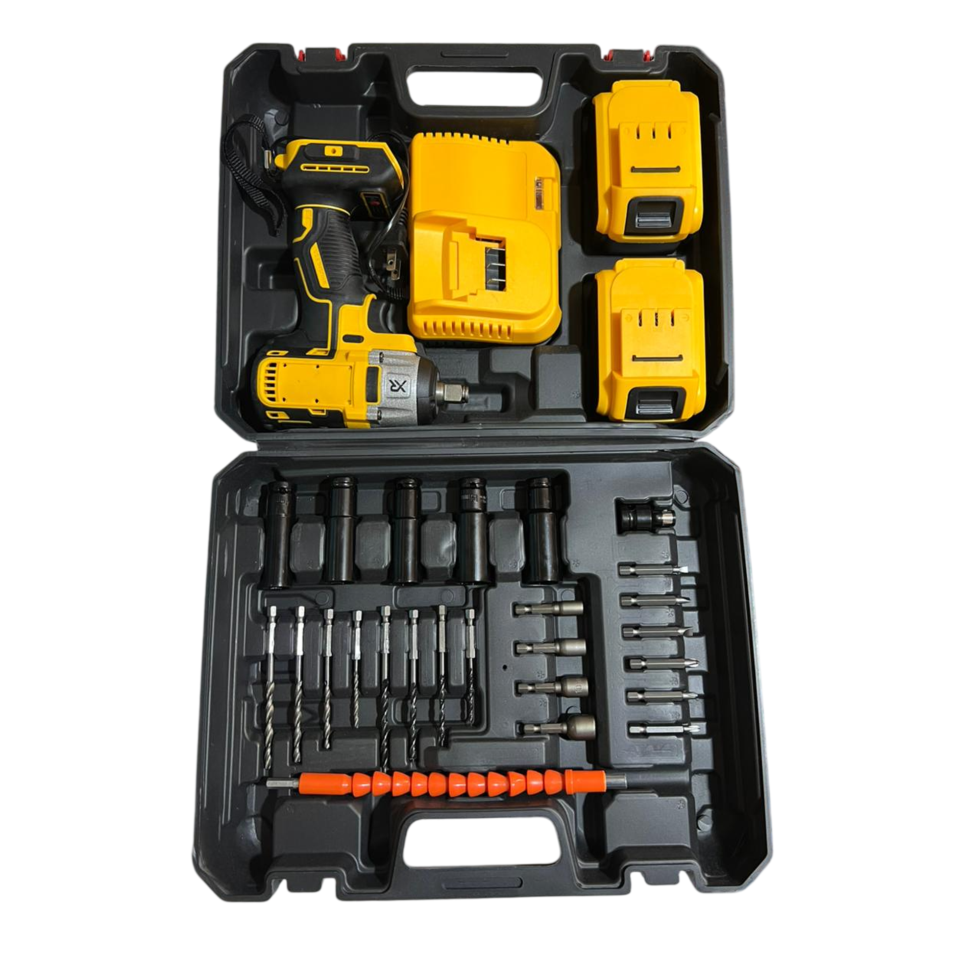 Taladro con 2 baterias y cargador con estuche de piezas 3