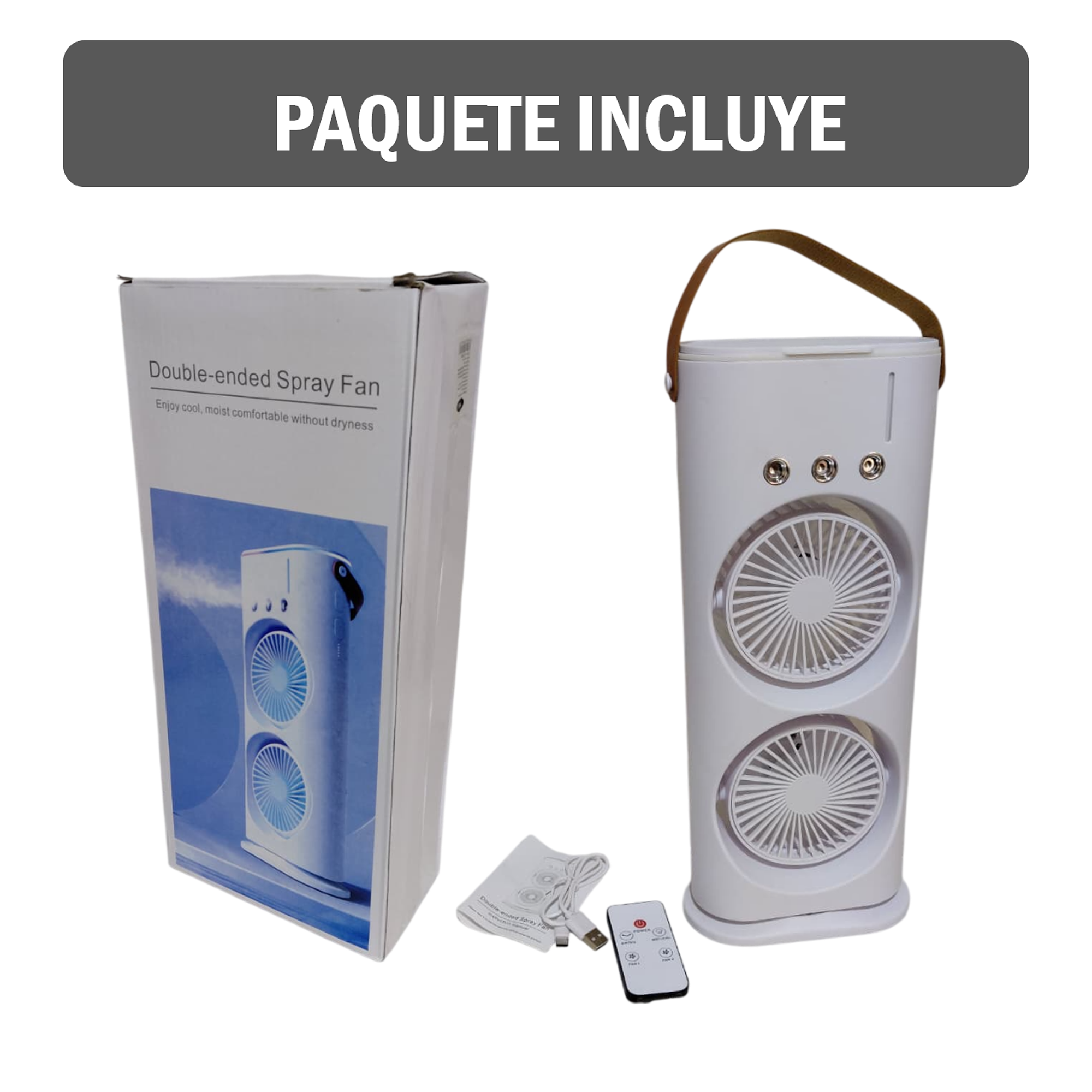 Ventilador tipo torre Portátil USB- Recargable 3 Velocidades 6