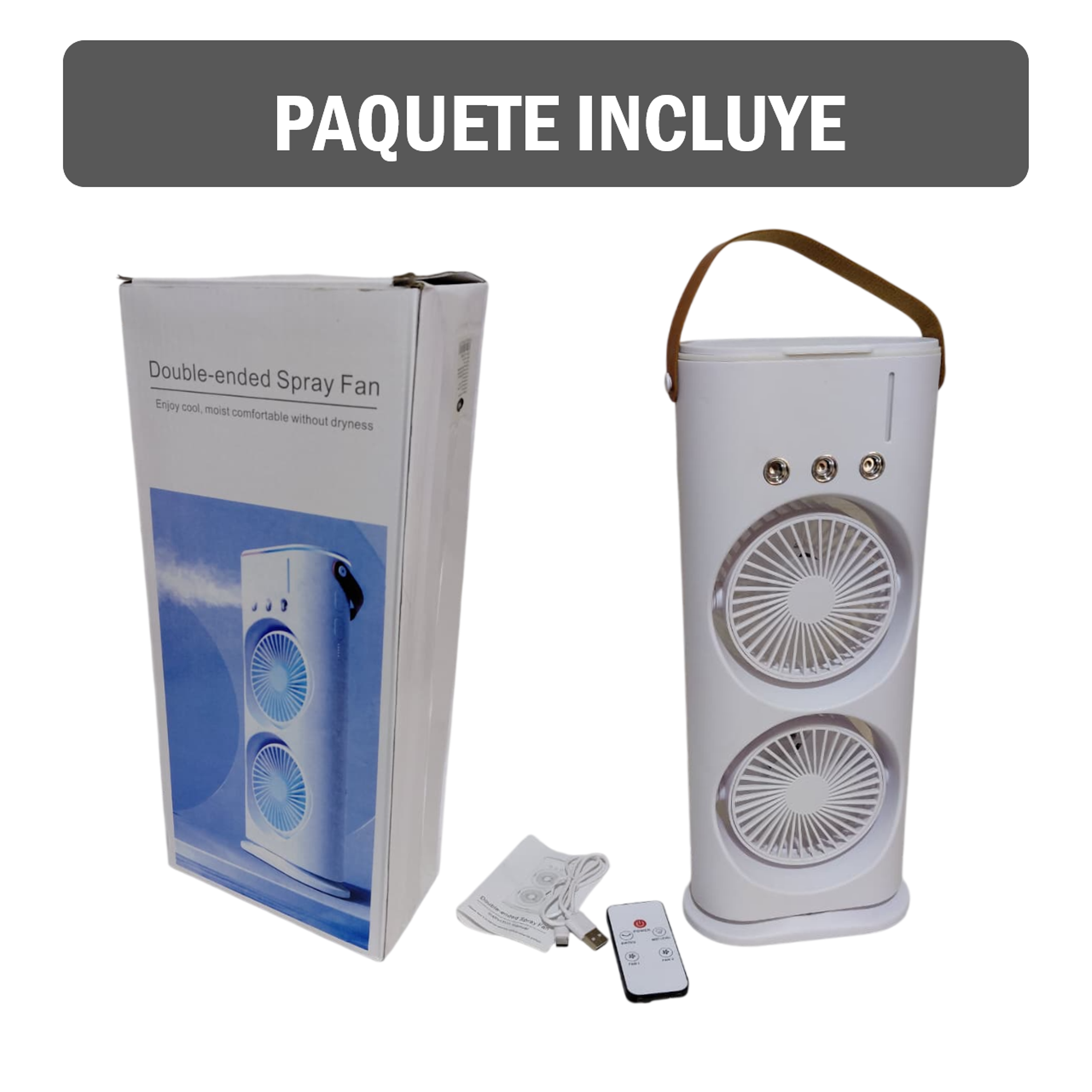 Ventilador tipo torre Portátil USB- Recargable 3 Velocidades 6
