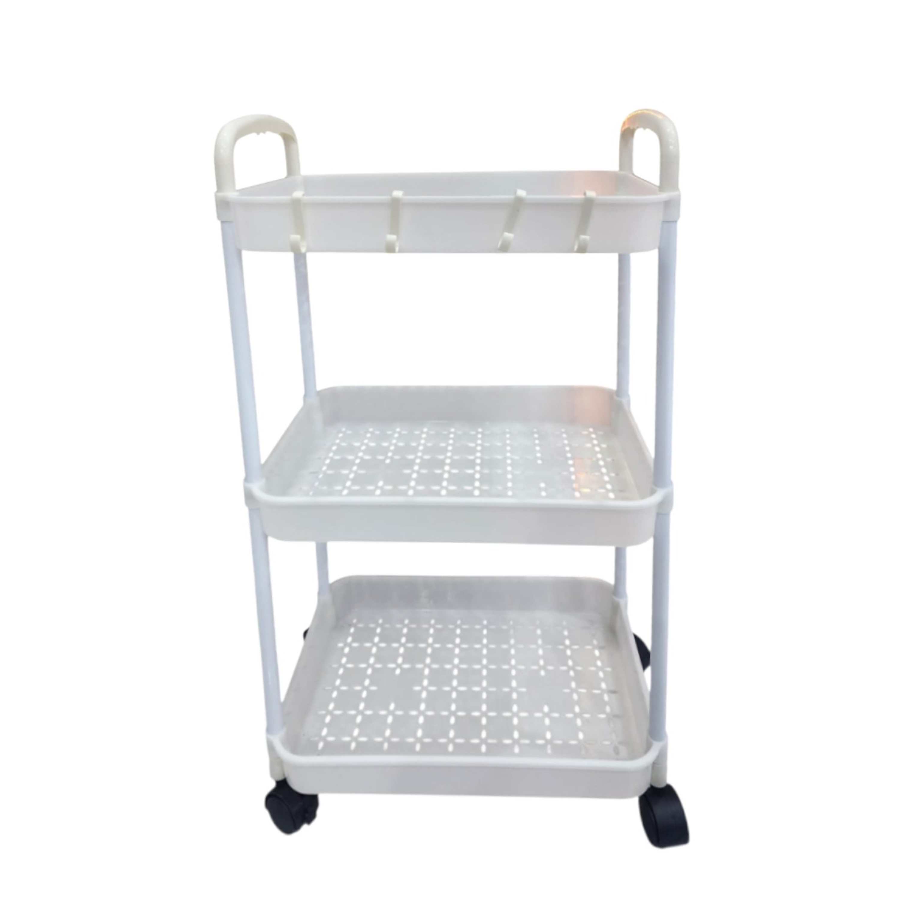 Carro Organizador con ruedas de 3 niveles con colgadores  1