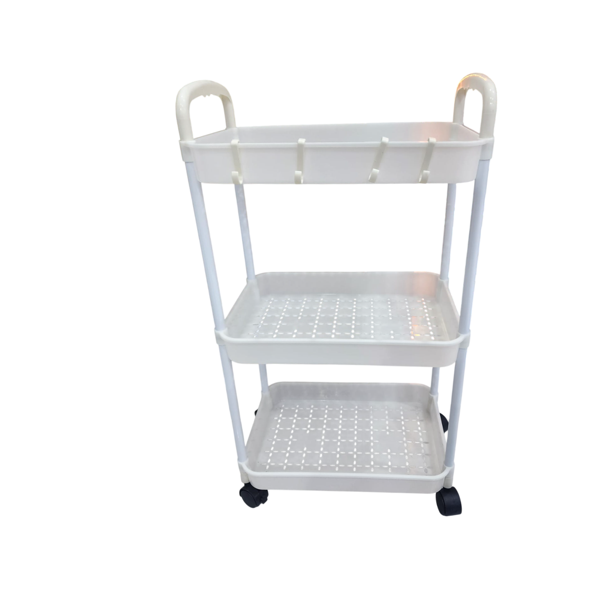 Carro Organizador con ruedas de 3 niveles con colgadores  6