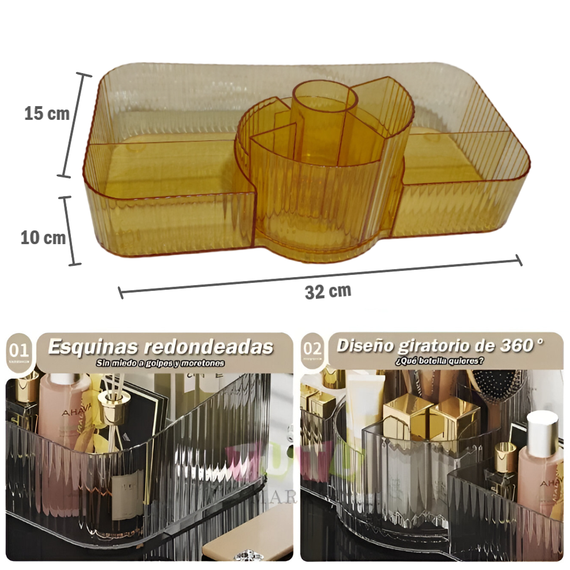 Organizador de maquillaje tocador de acrílico  2