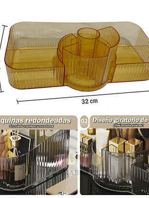 Organizador de maquillaje tocador de acrílico 