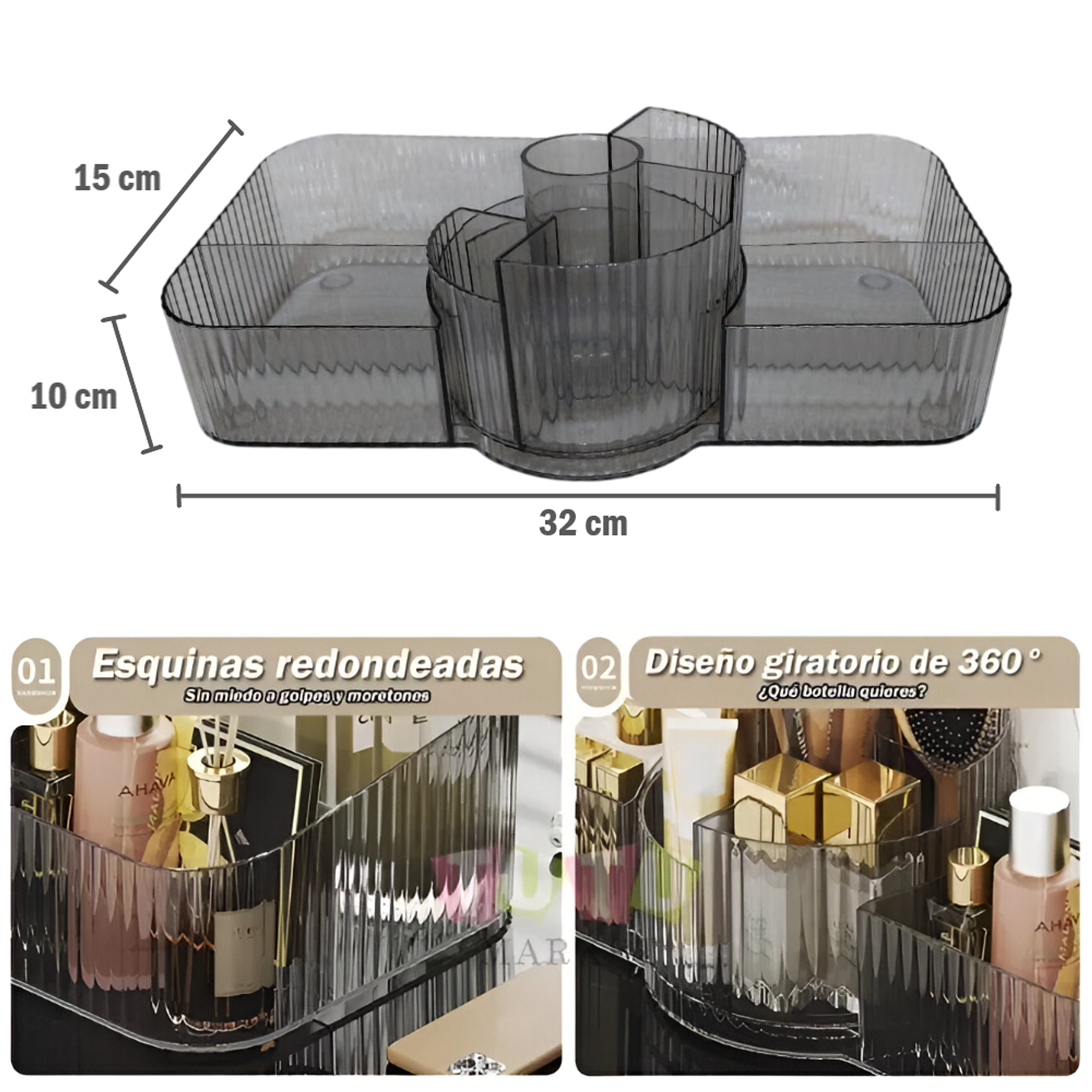 Organizador de maquillaje tocador de acrílico  8