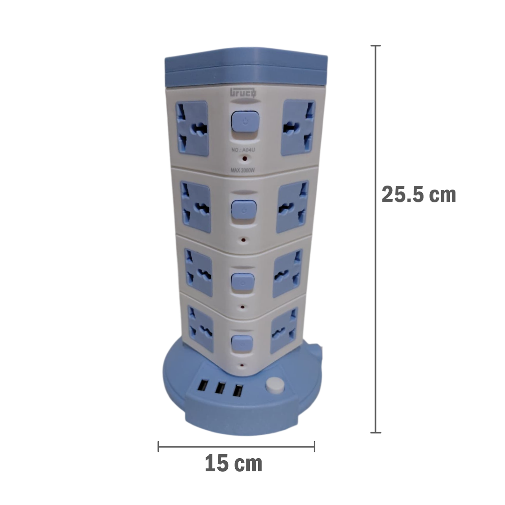Torre Multifuncional 16 Conexiones extension con 3 Puertos USB 5