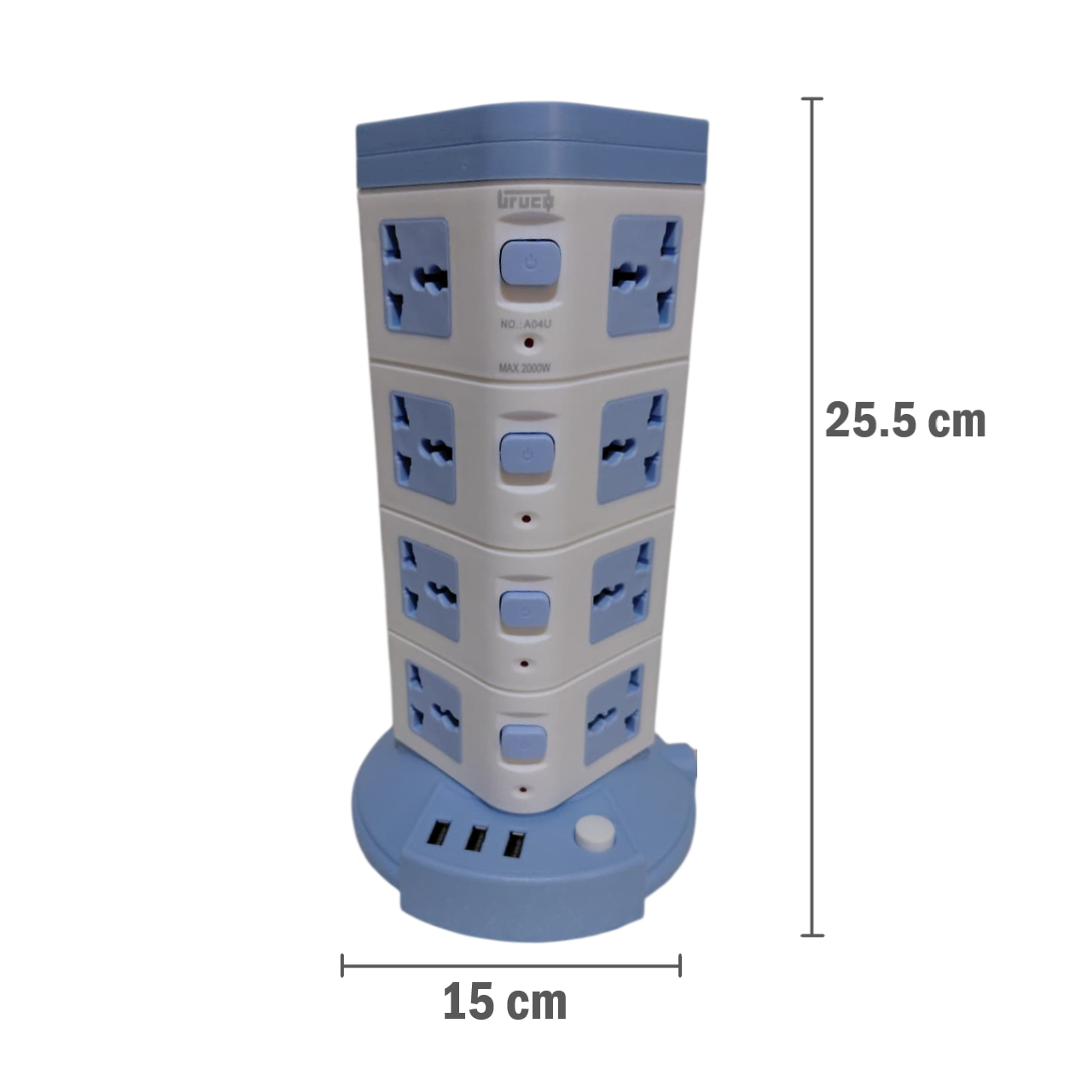 Torre Multifuncional 16 Conexiones extension con 3 Puertos USB 5