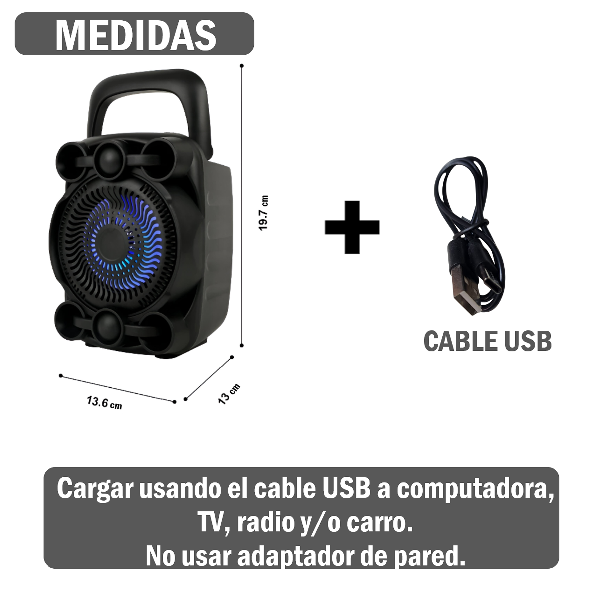 Parlante Sing-e ZQS1497 con soporte de teléfono y Luces LED 2