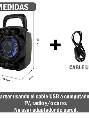 Parlante Sing-e ZQS1497 con soporte de teléfono y Luces LED