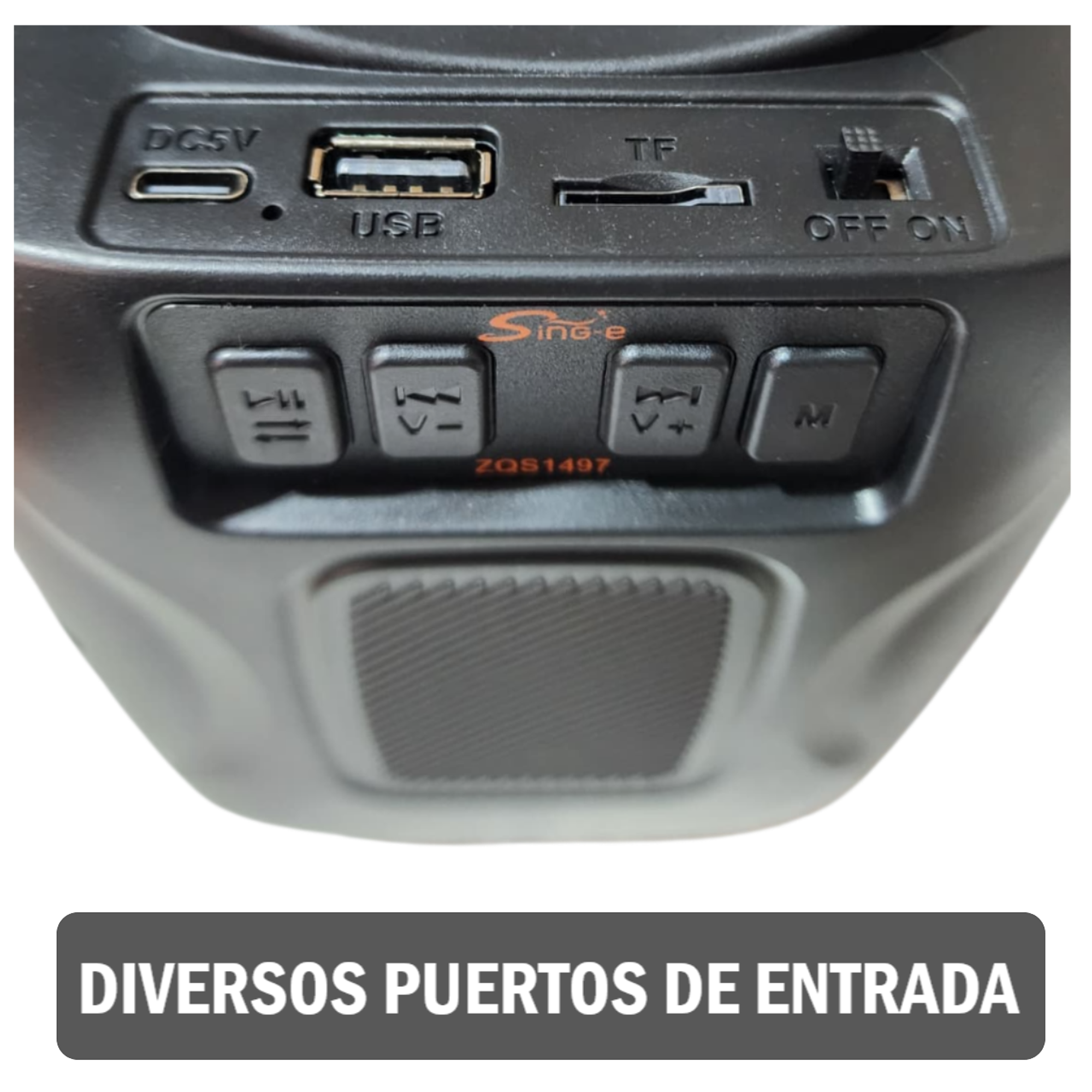 Parlante Sing-e ZQS1497 con soporte de teléfono y Luces LED 6