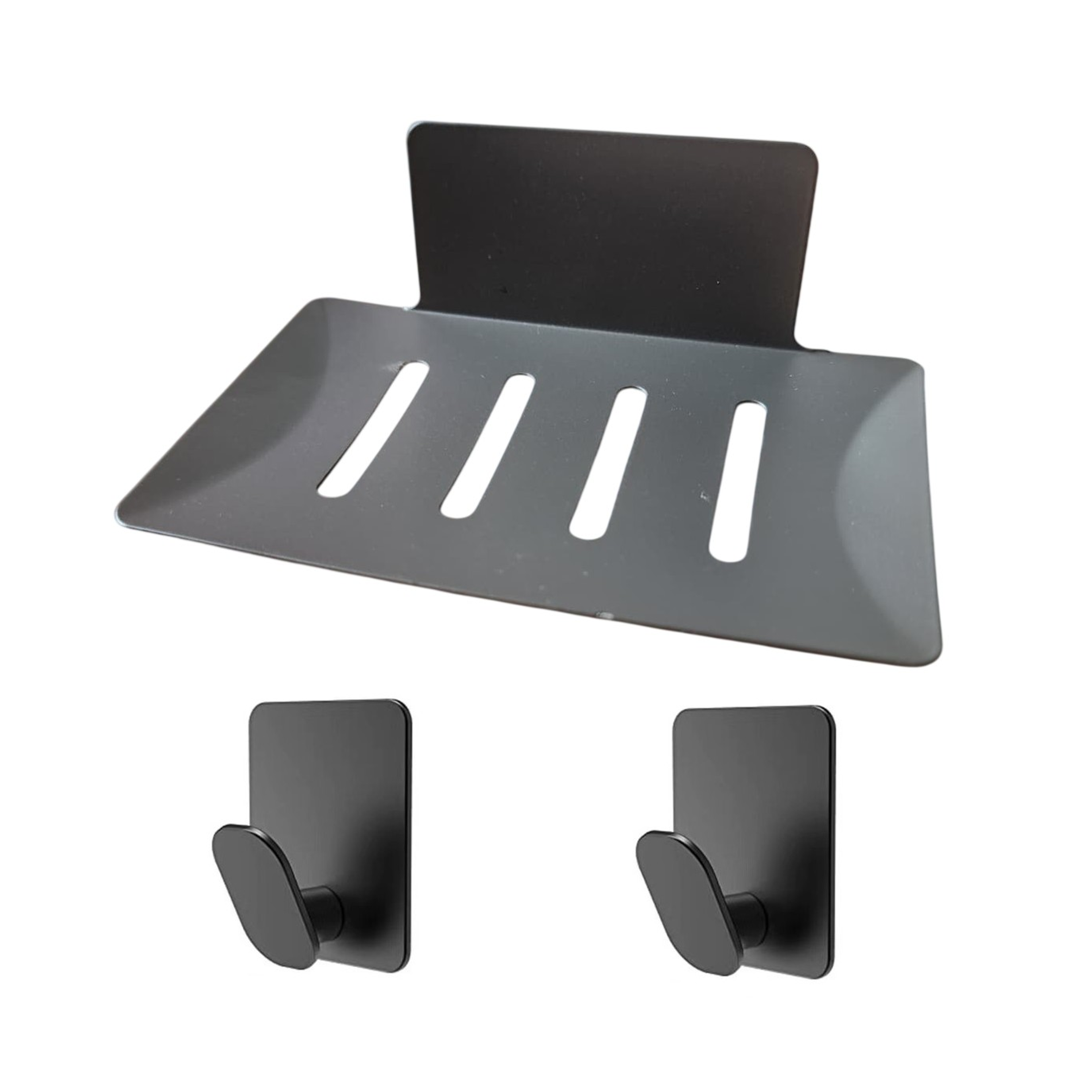 Pack soporte para jabón y 2 percheros 2