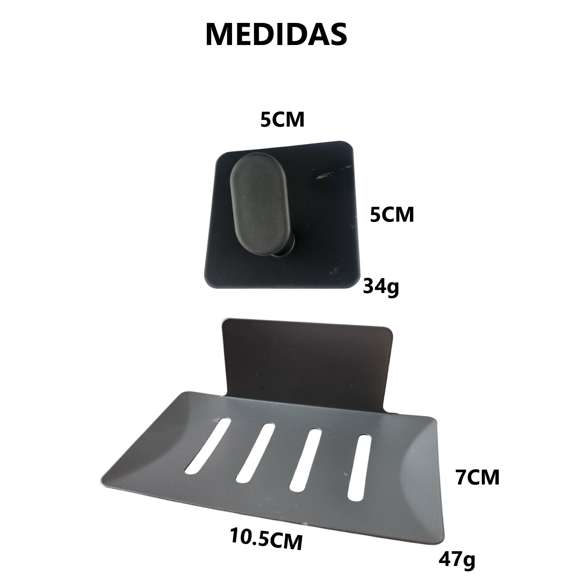 Pack soporte para jabón y 2 percheros 1