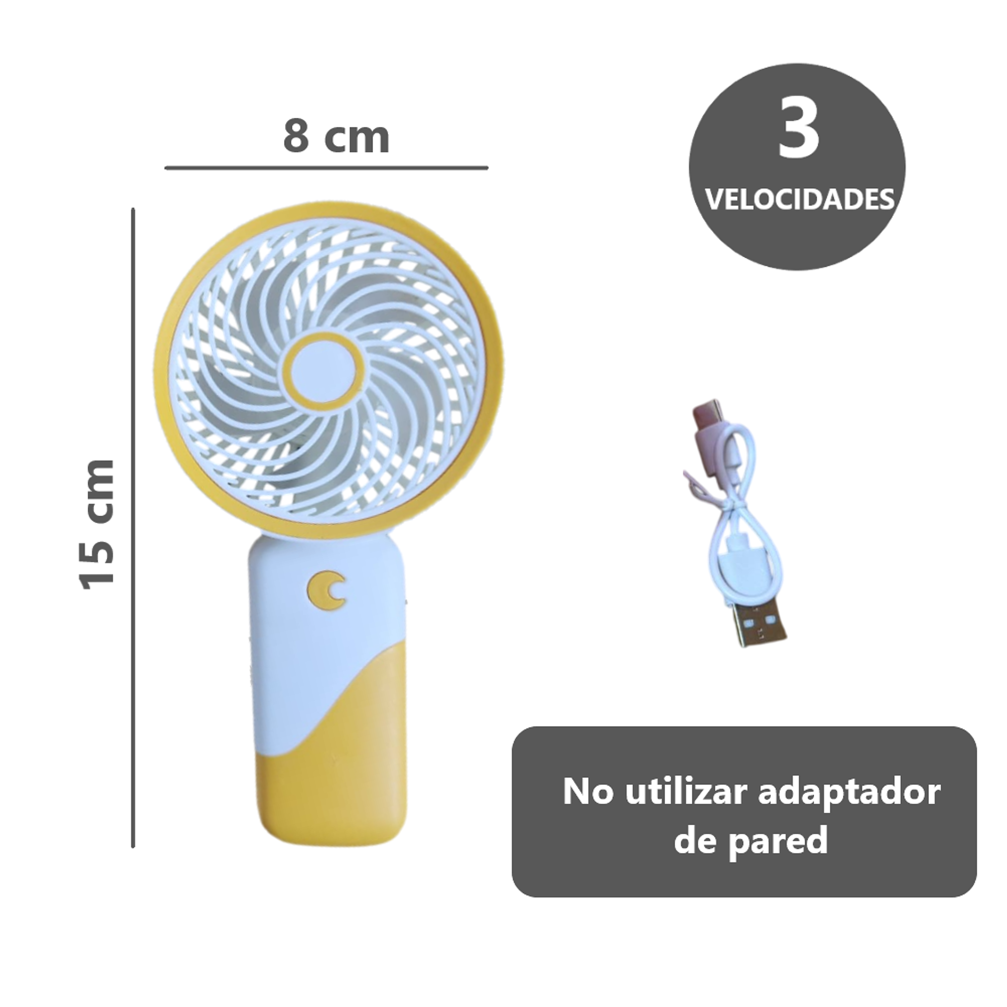Potente Ventilador portátil 3 velocidades mini  6