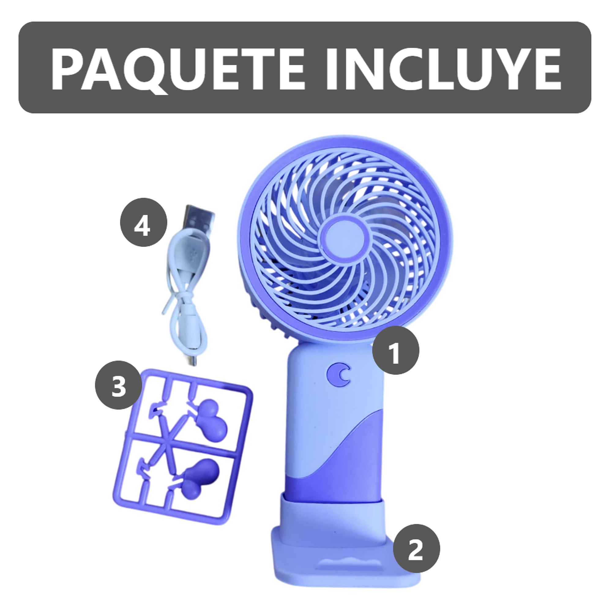 Potente Ventilador portátil 3 velocidades mini  12