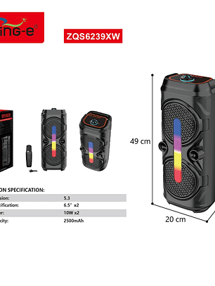Parlante Karaoke Sing-e ZQS6293XW con Micrófono y Luces LED