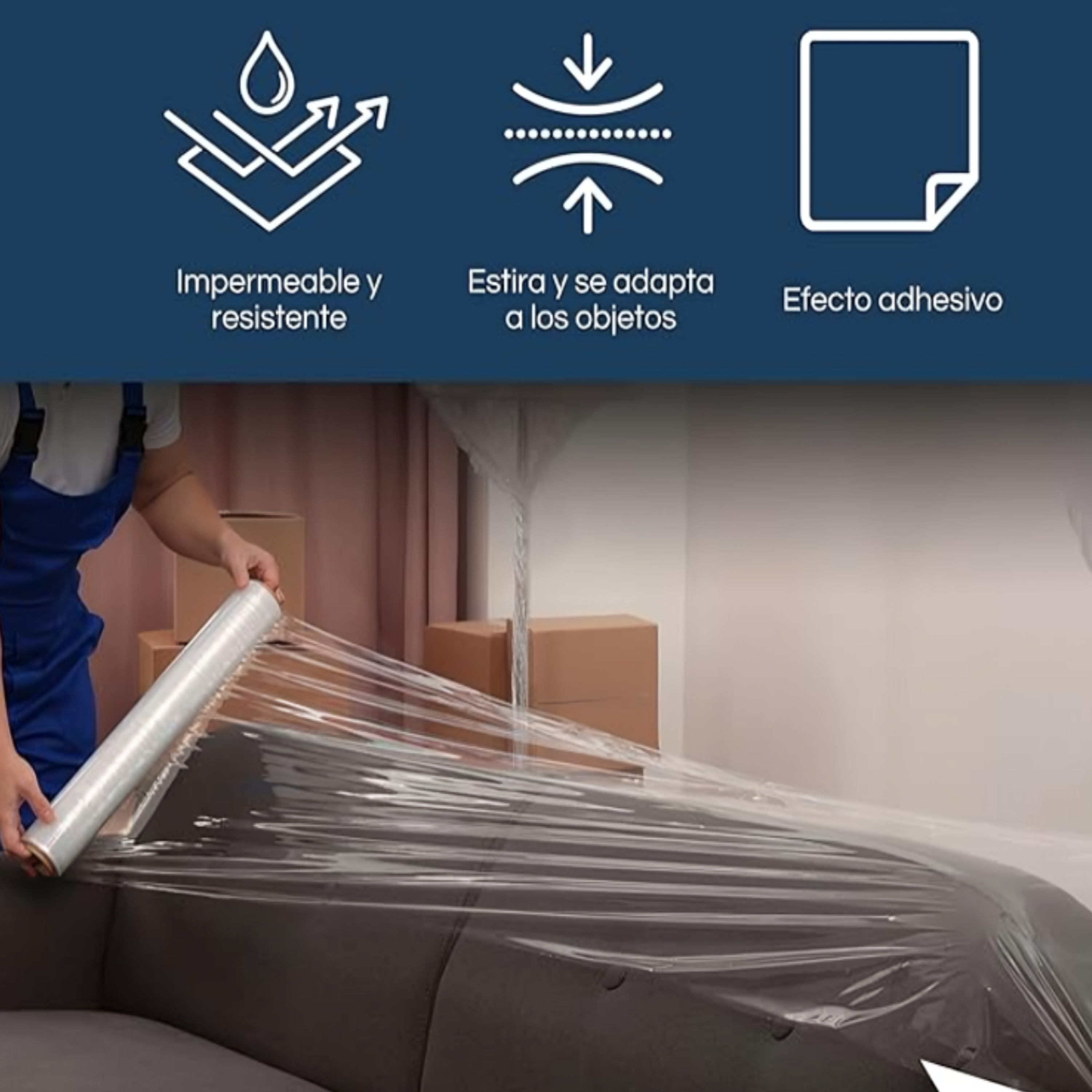 Kit 3 Stretch Film Transparente de embalar - 20 in (50 cm) 5