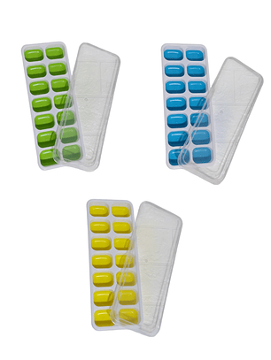 Pack x3 Hielera Moldes de Hielo con base de Silicona - Color aleatorio
