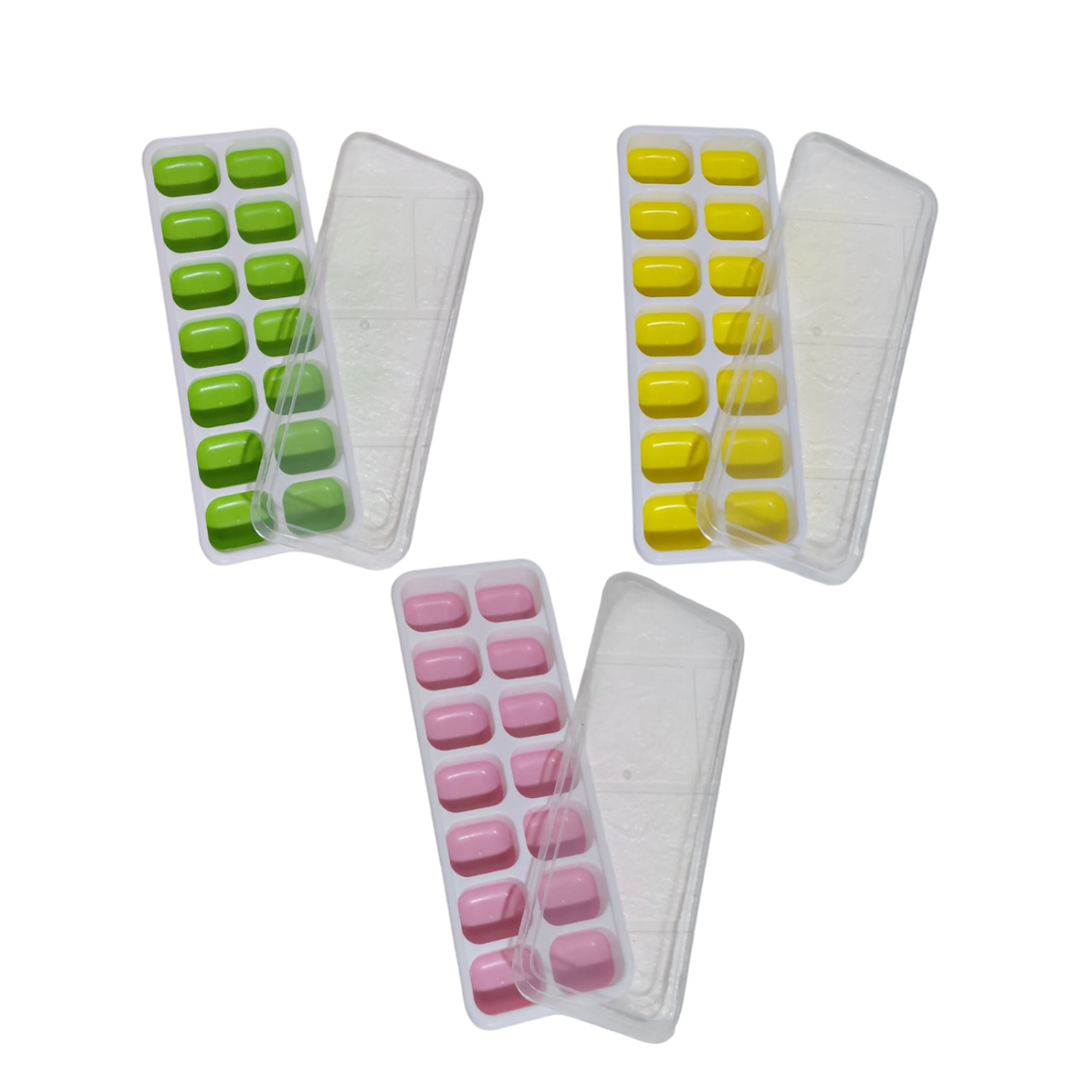 Pack x3 Hielera Moldes de Hielo con base de Silicona - Color aleatorio 3