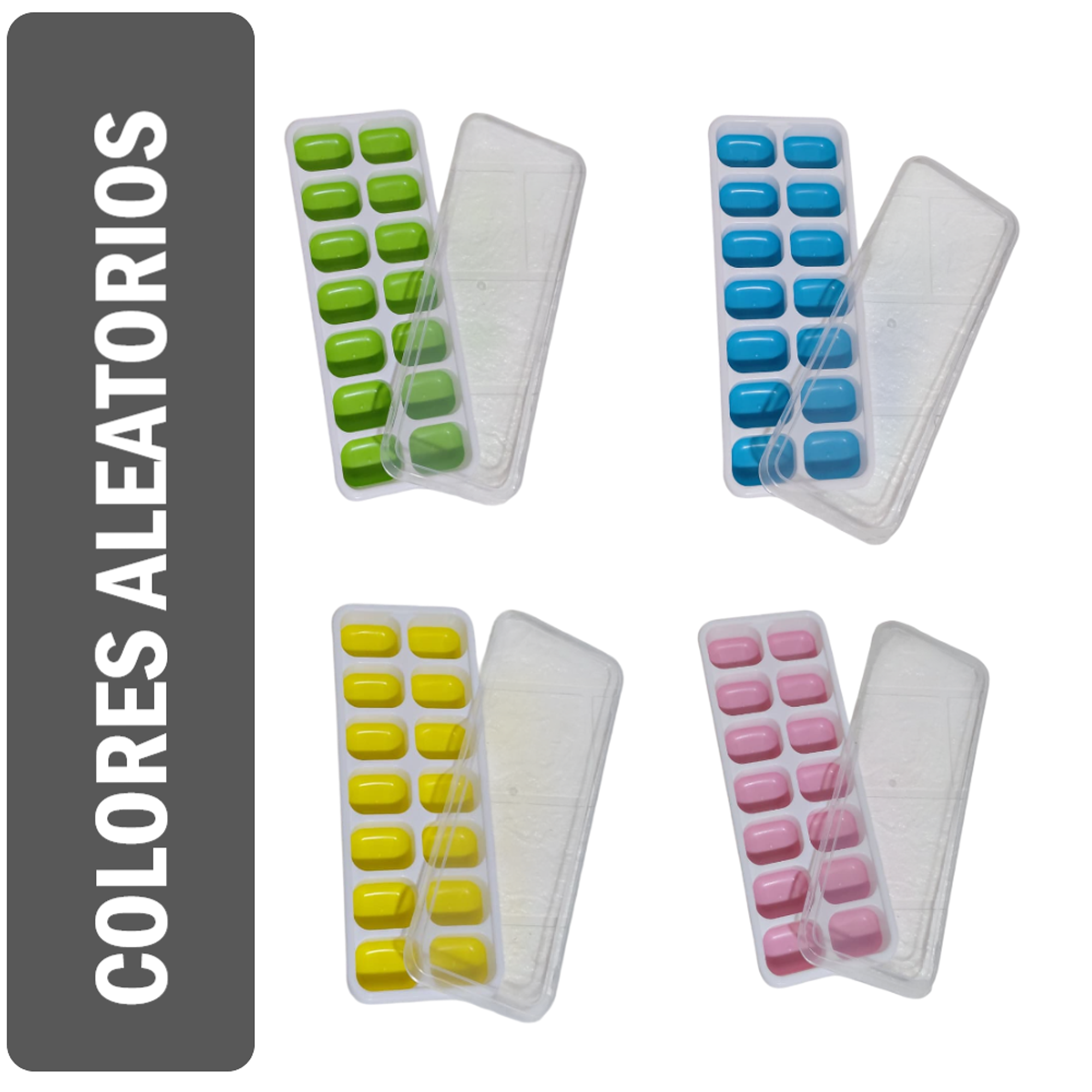 Pack x3 Hielera Moldes de Hielo con base de Silicona - Color aleatorio 5