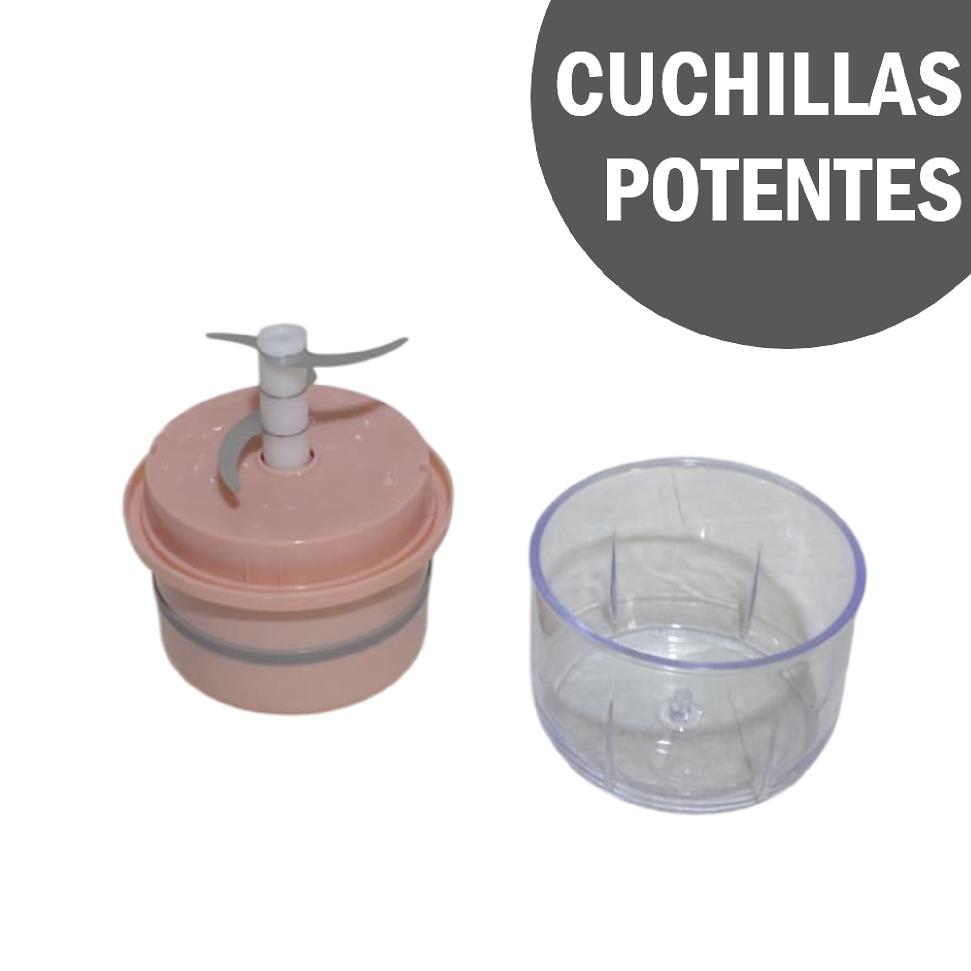 Picadora Eléctrica Mini de Alimentos de un Botón - Rosado 3