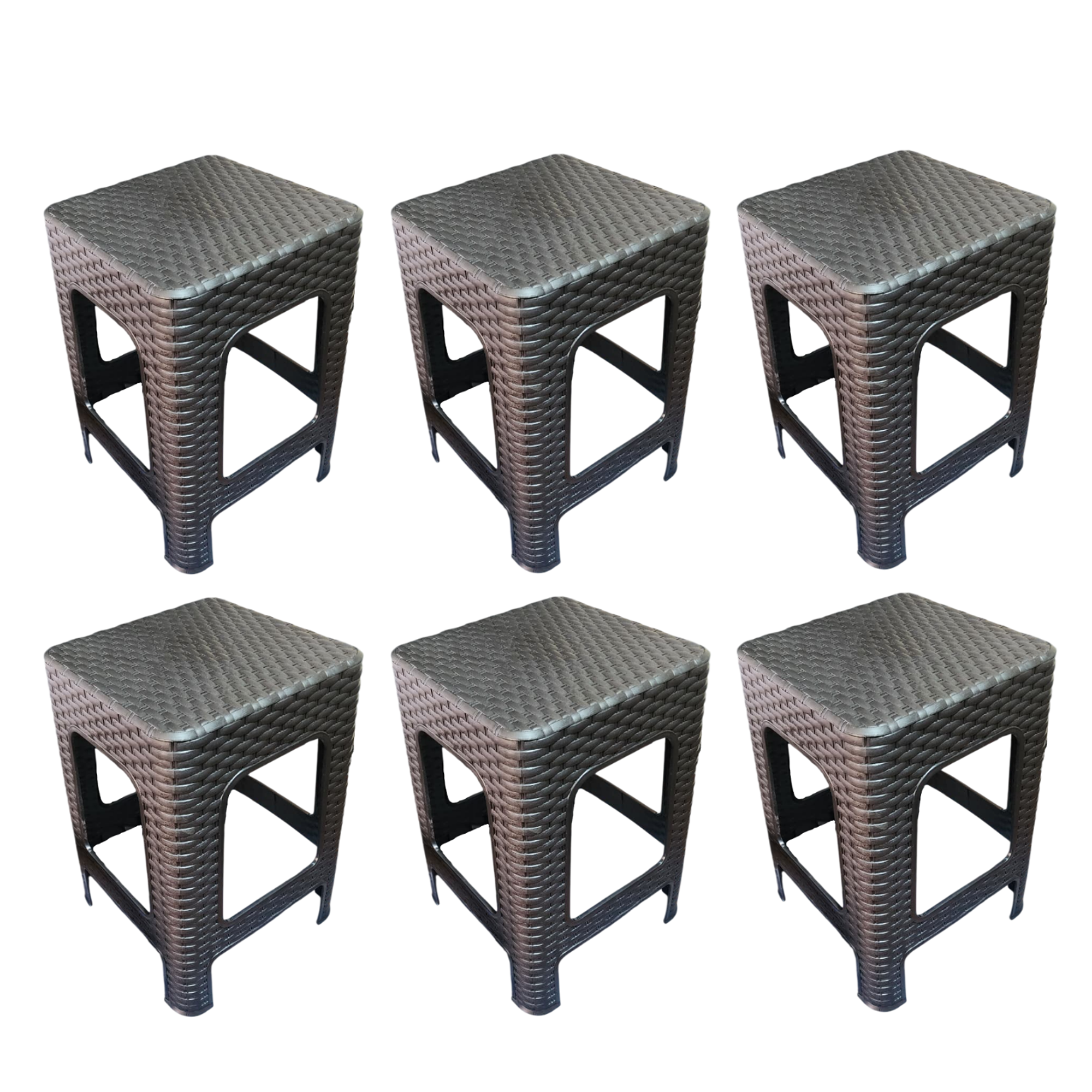 Pack 6 Sillas Tipo Ratán Color Negro 1