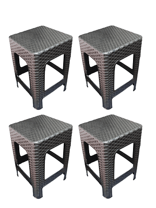 Pack 4 Sillas Tipo Ratán Color Negro