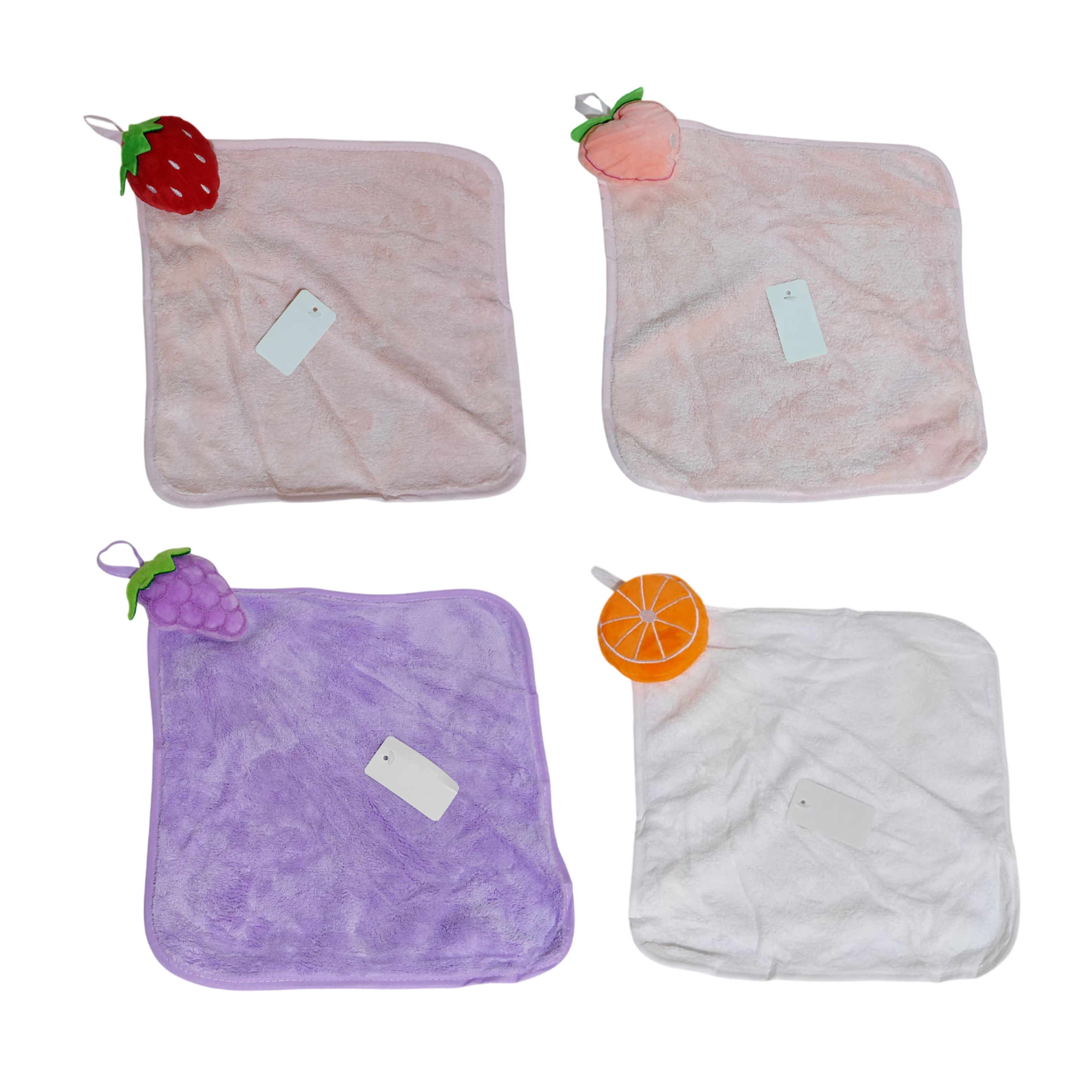 4 toallas de mano de colores y diseños 1